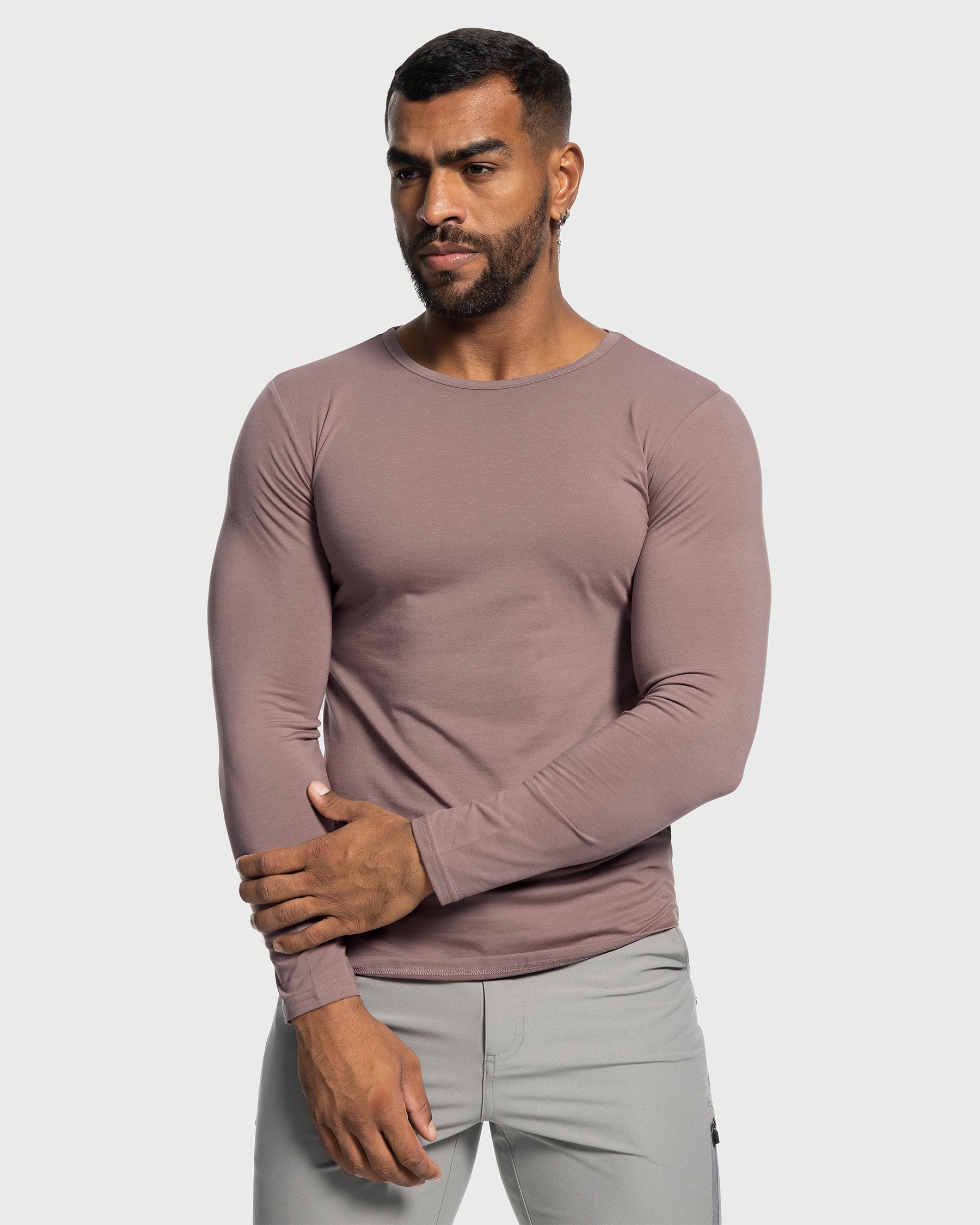 All Day Elite Curve-Hem Tee Stretch Long Sleeve - Ahaselected