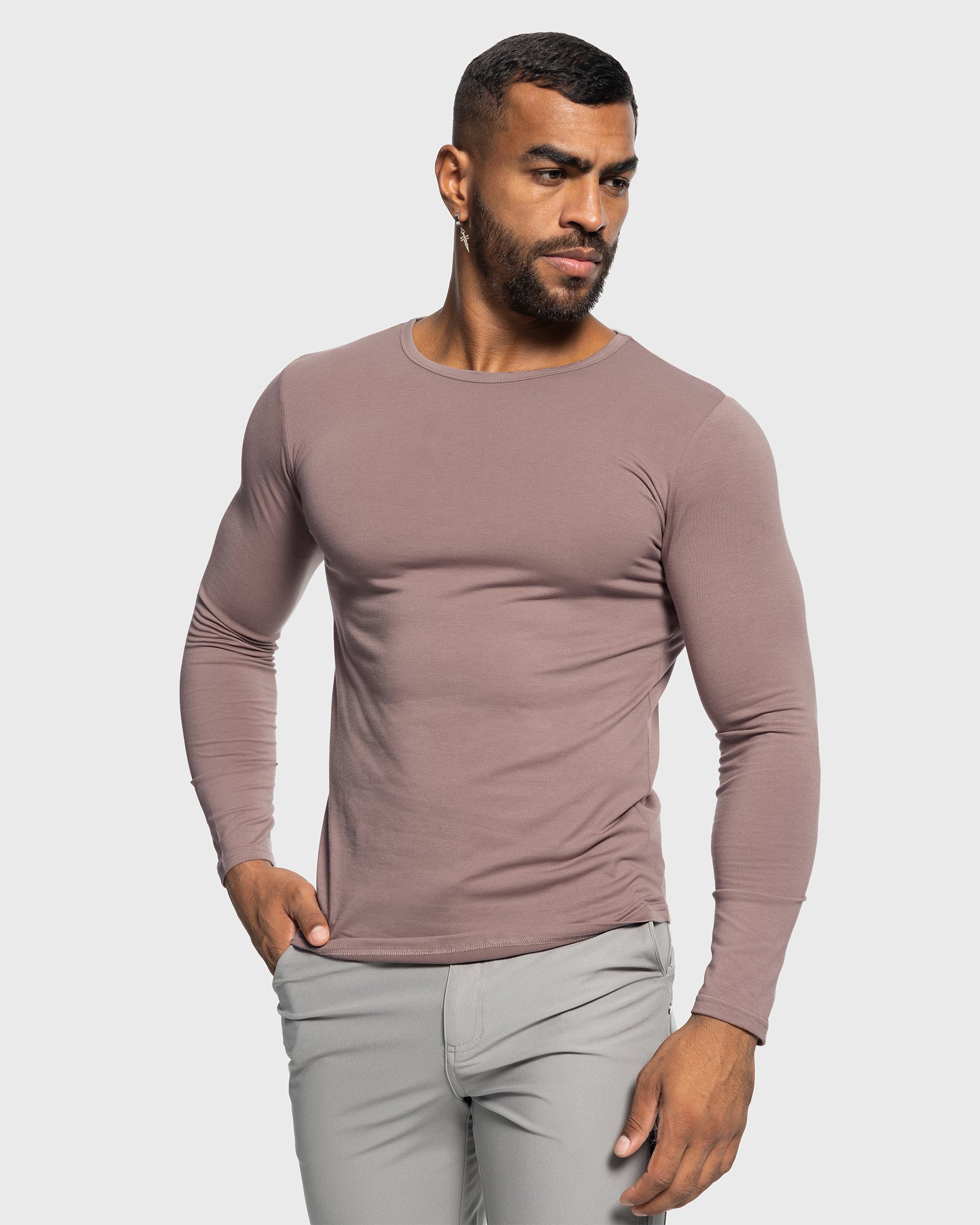 All Day Elite Curve-Hem Tee Stretch Long Sleeve - Ahaselected