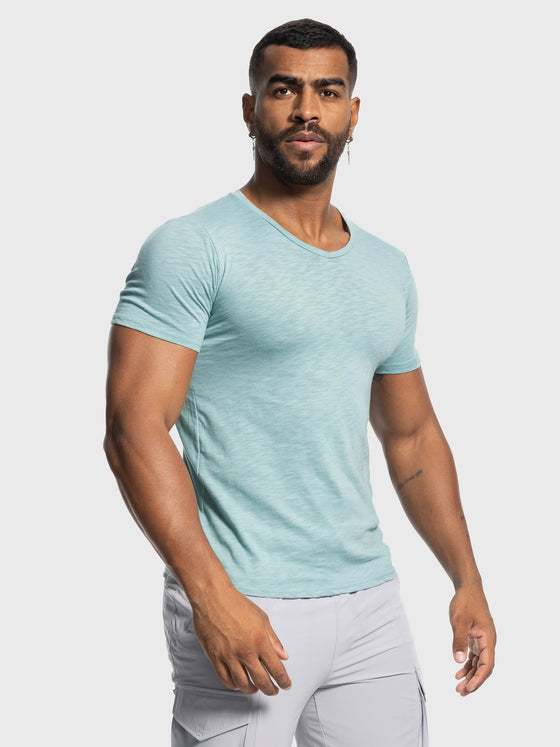 Slub V-neck T-shirt New - Ahaselected