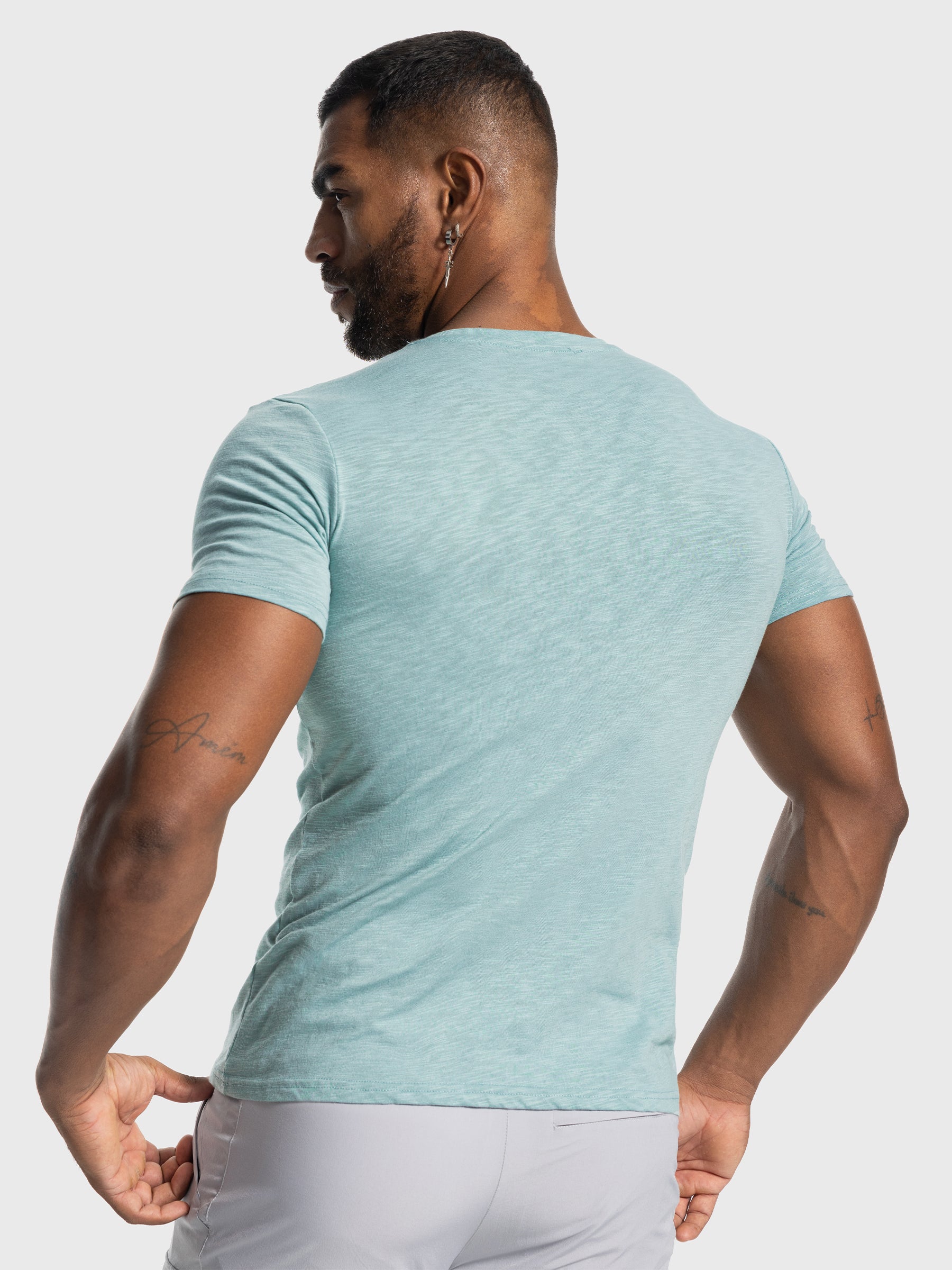 Slub V-neck T-shirt New - Ahaselected