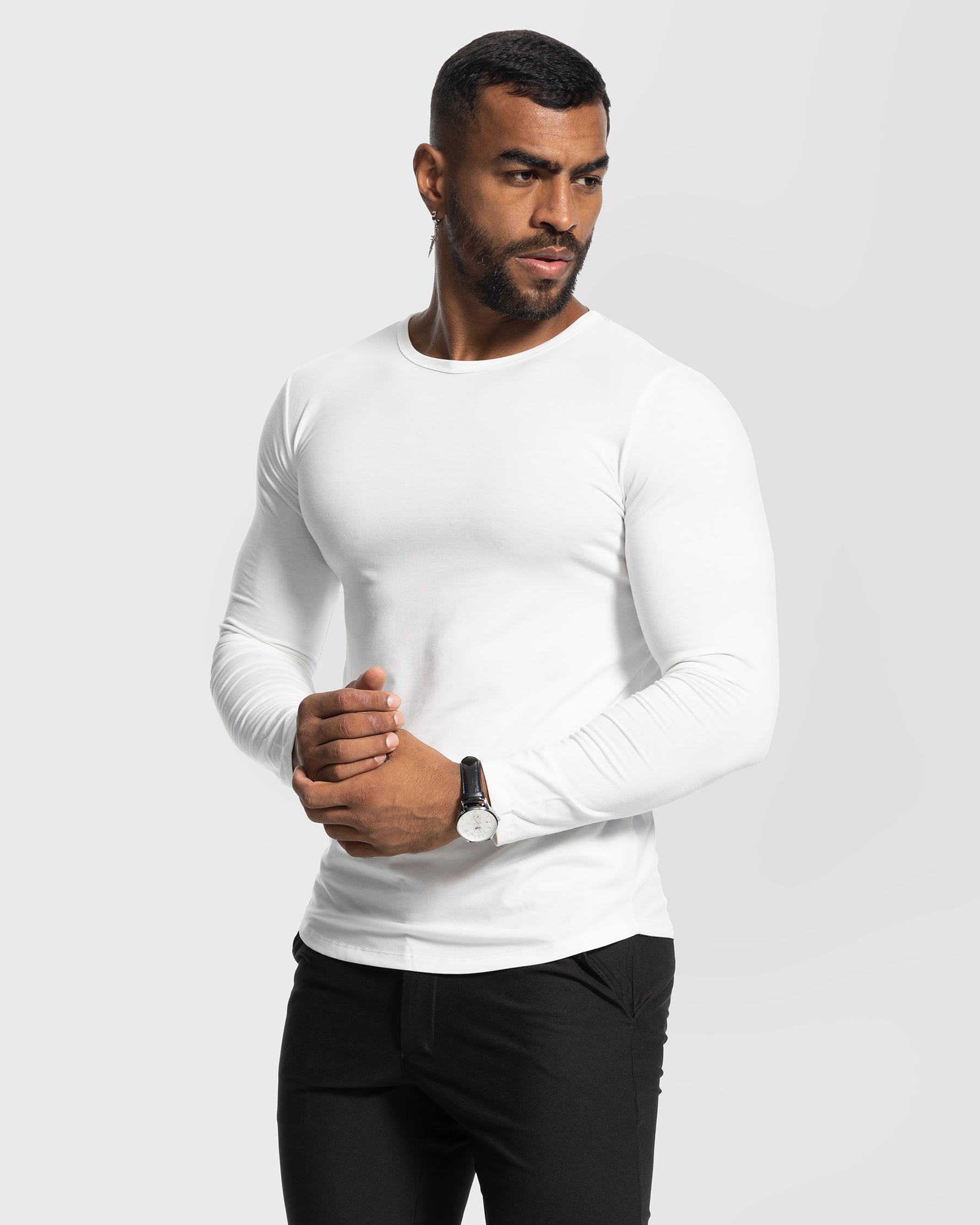 All Day Elite Curve-Hem Tee Stretch Long Sleeve - Ahaselected