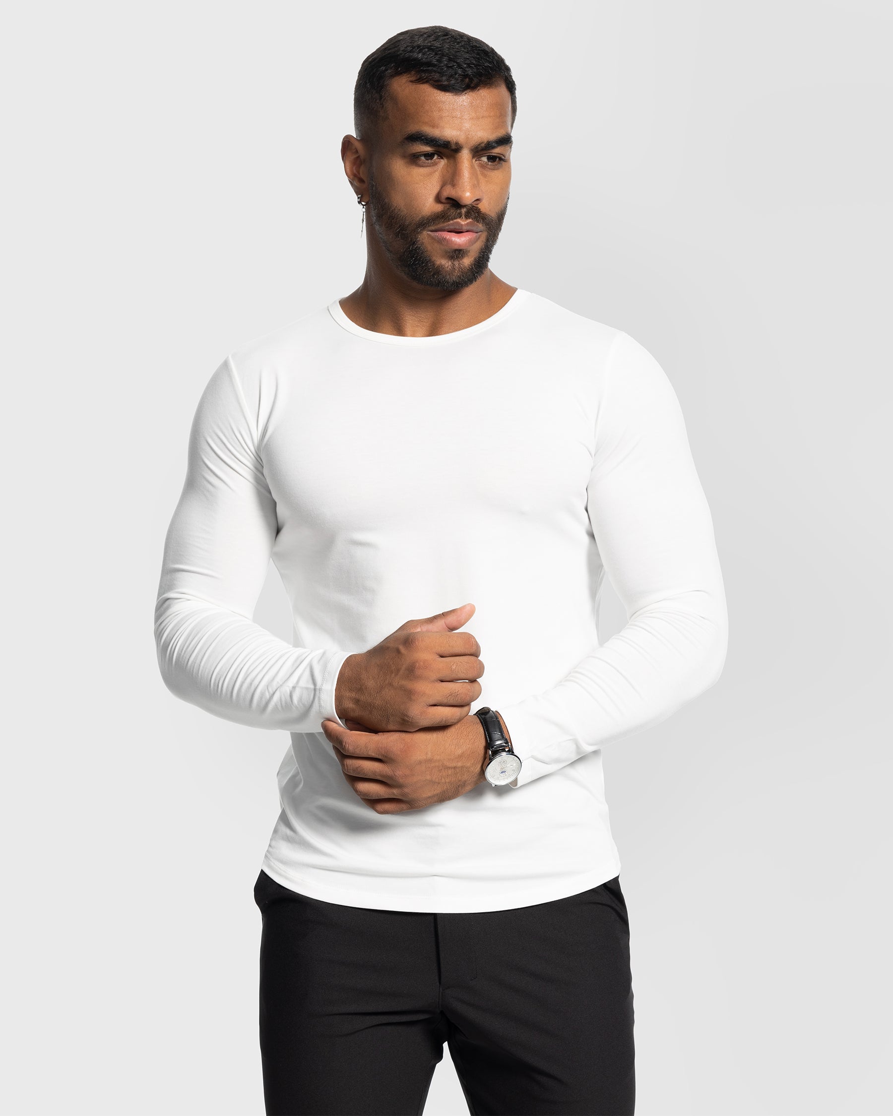 All Day Elite Curve-Hem Tee Stretch Long Sleeve - Ahaselected