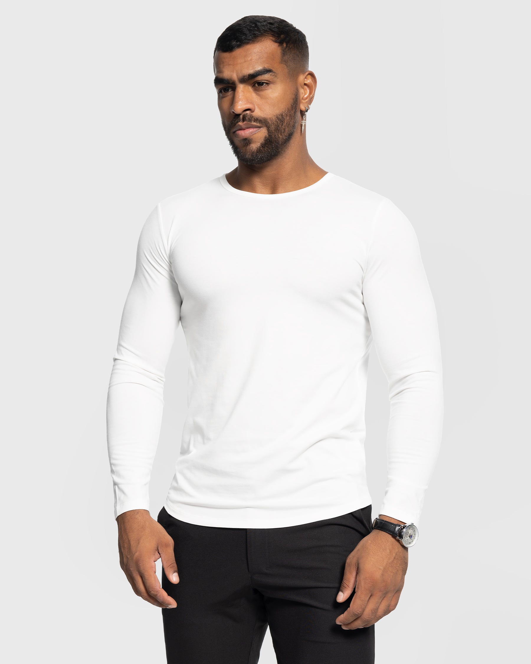 All Day Elite Curve-Hem Tee Stretch Long Sleeve - Ahaselected