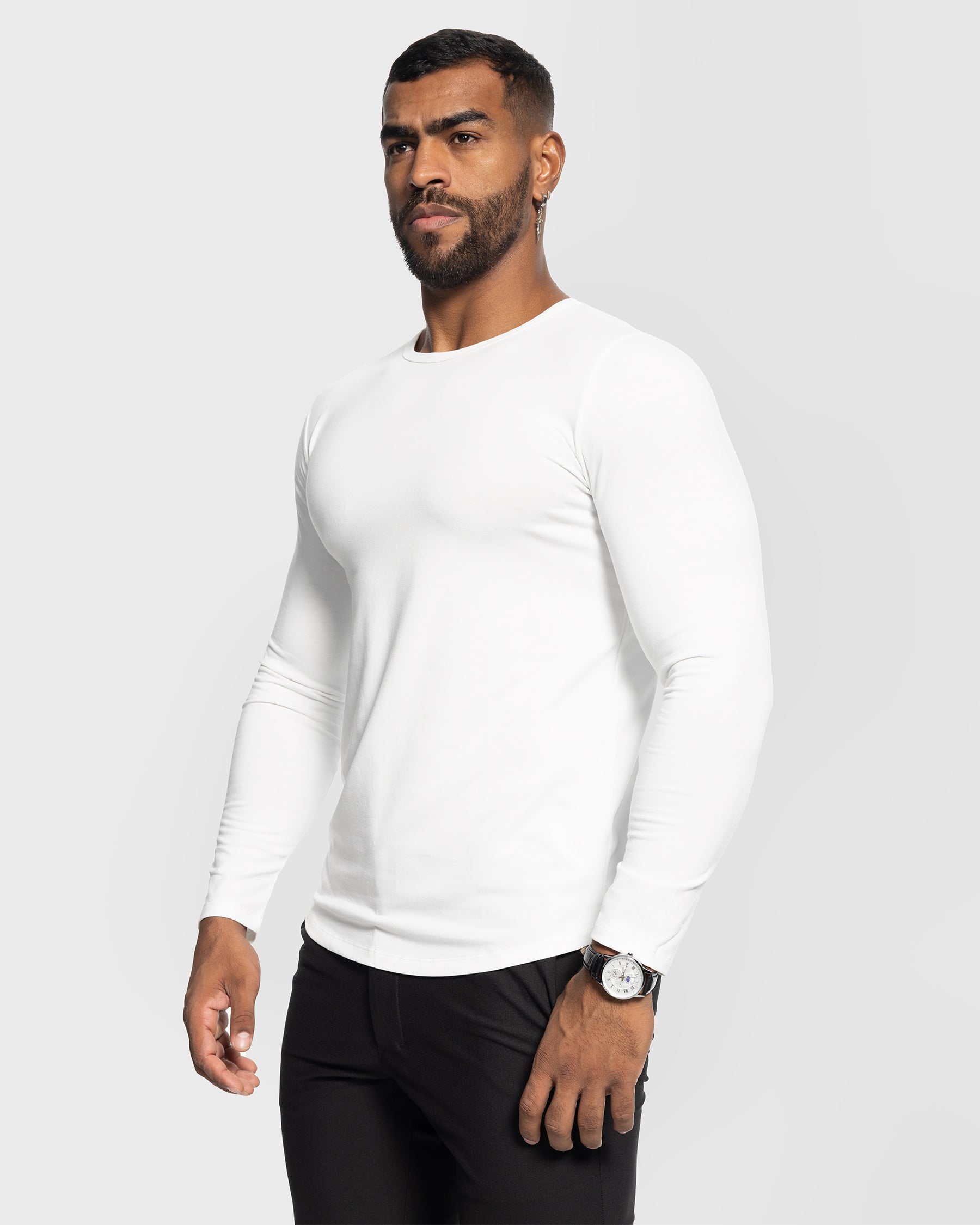 All Day Elite Curve-Hem Tee Stretch Long Sleeve - Ahaselected