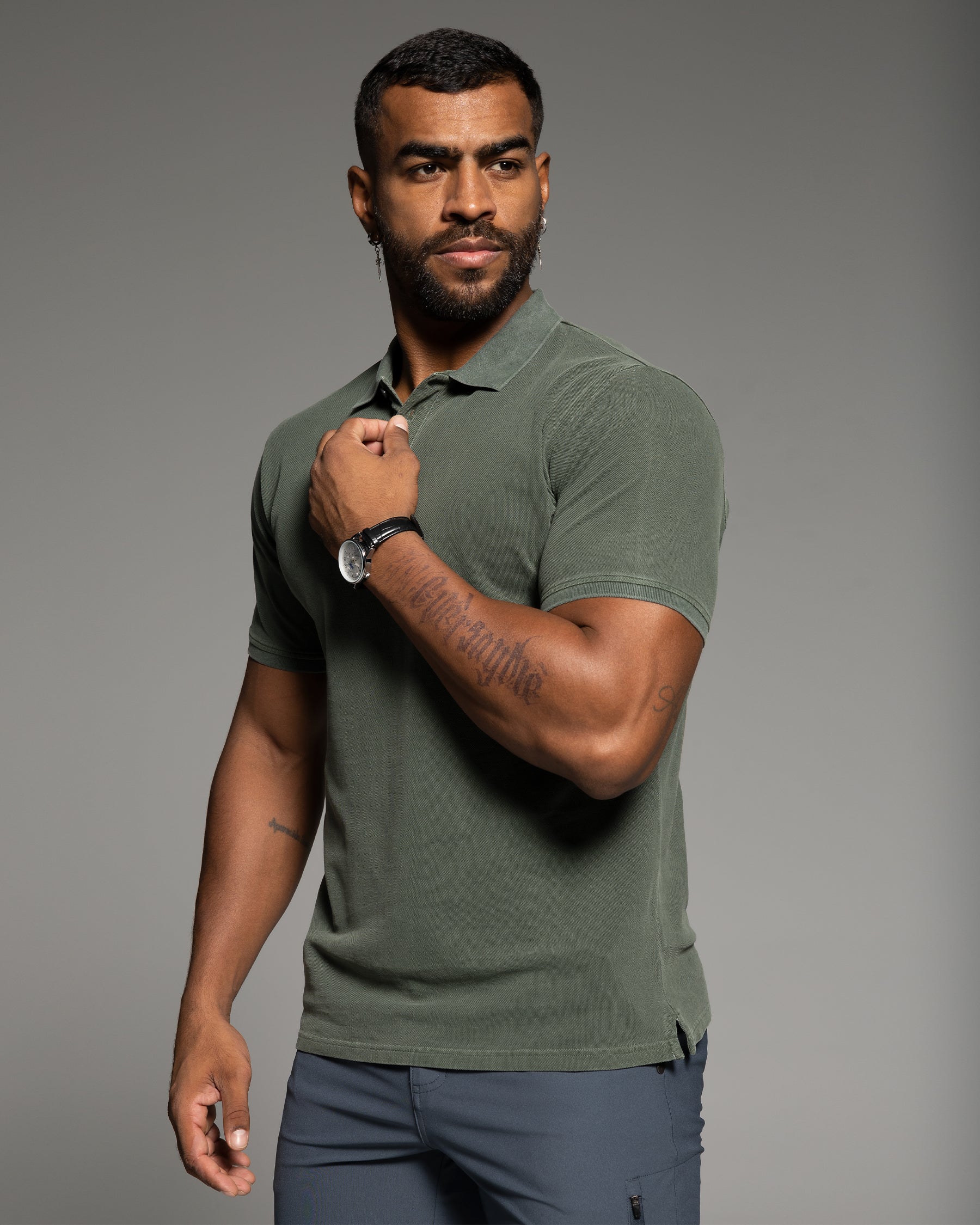 Retro-style Pigment Wash Polo - Ahaselected