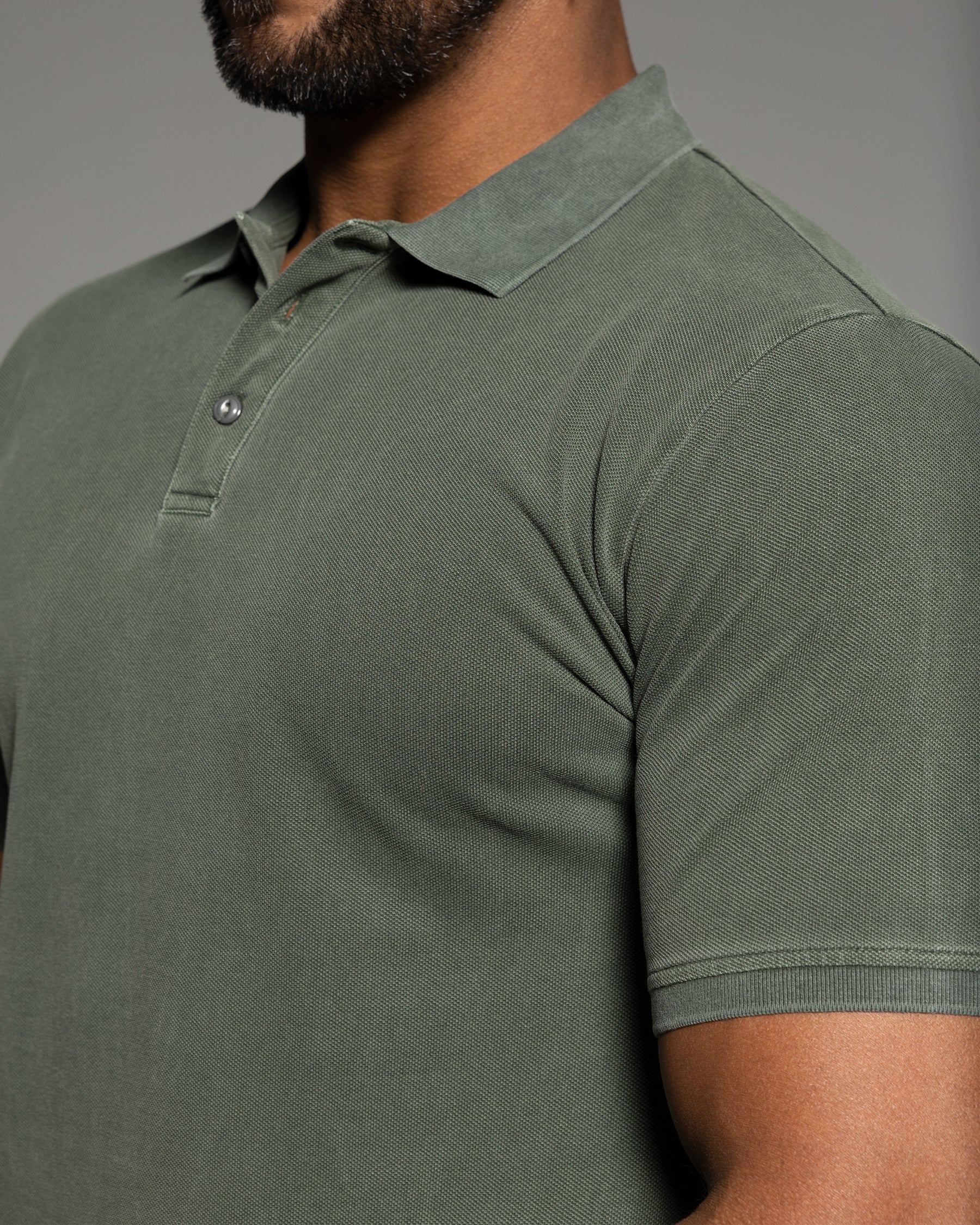 Retro-style Pigment Wash Polo - Ahaselected
