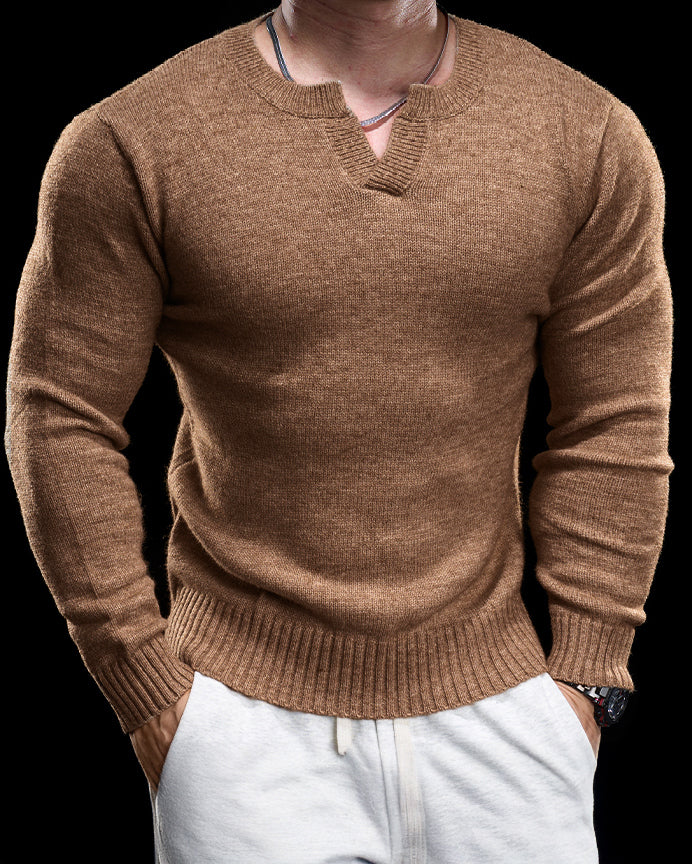 Ribbed V Neck Premium Sweater - Ahaselected