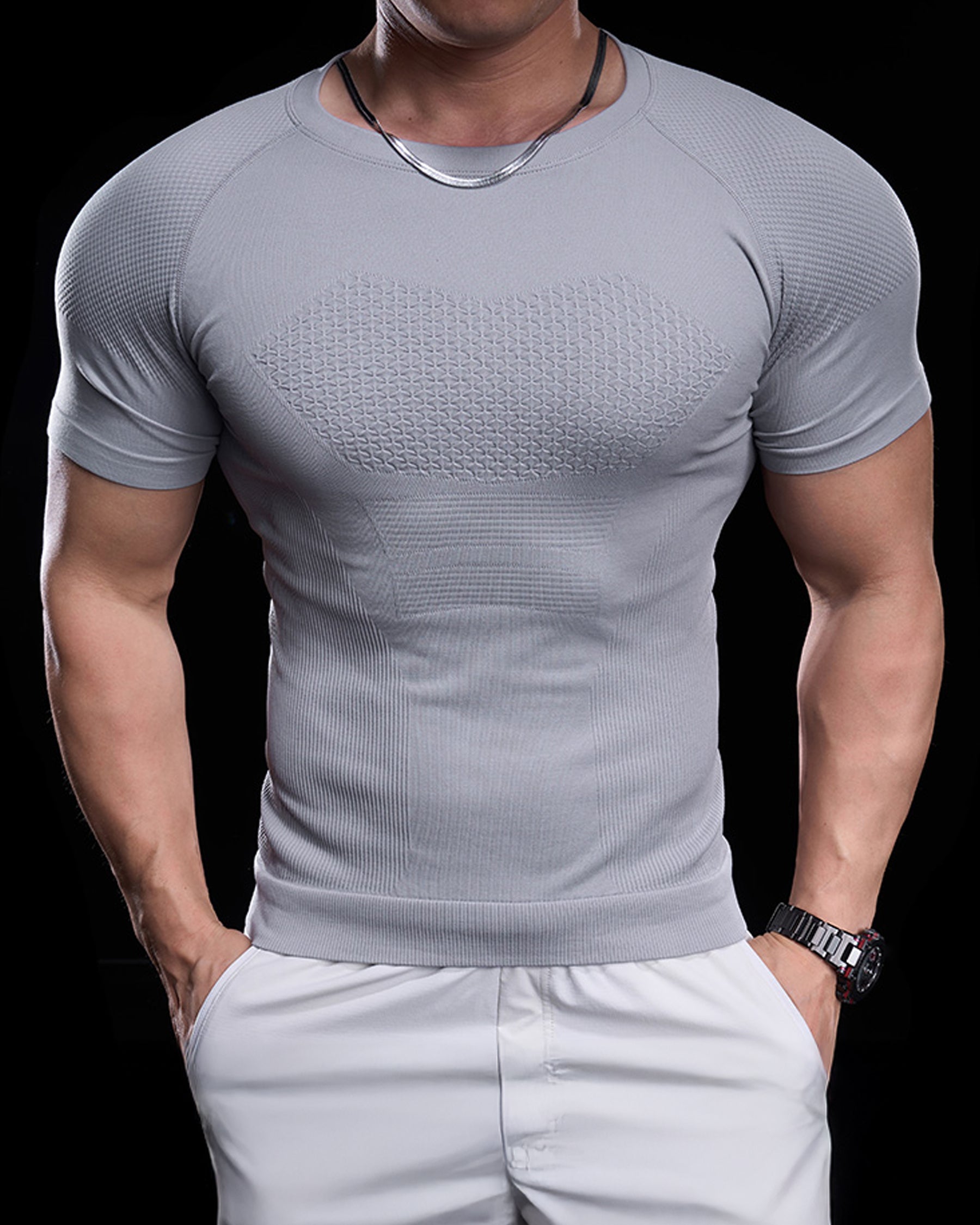Seamless Quick-Dry Skinny Active Compression Tee New - Ahaselected