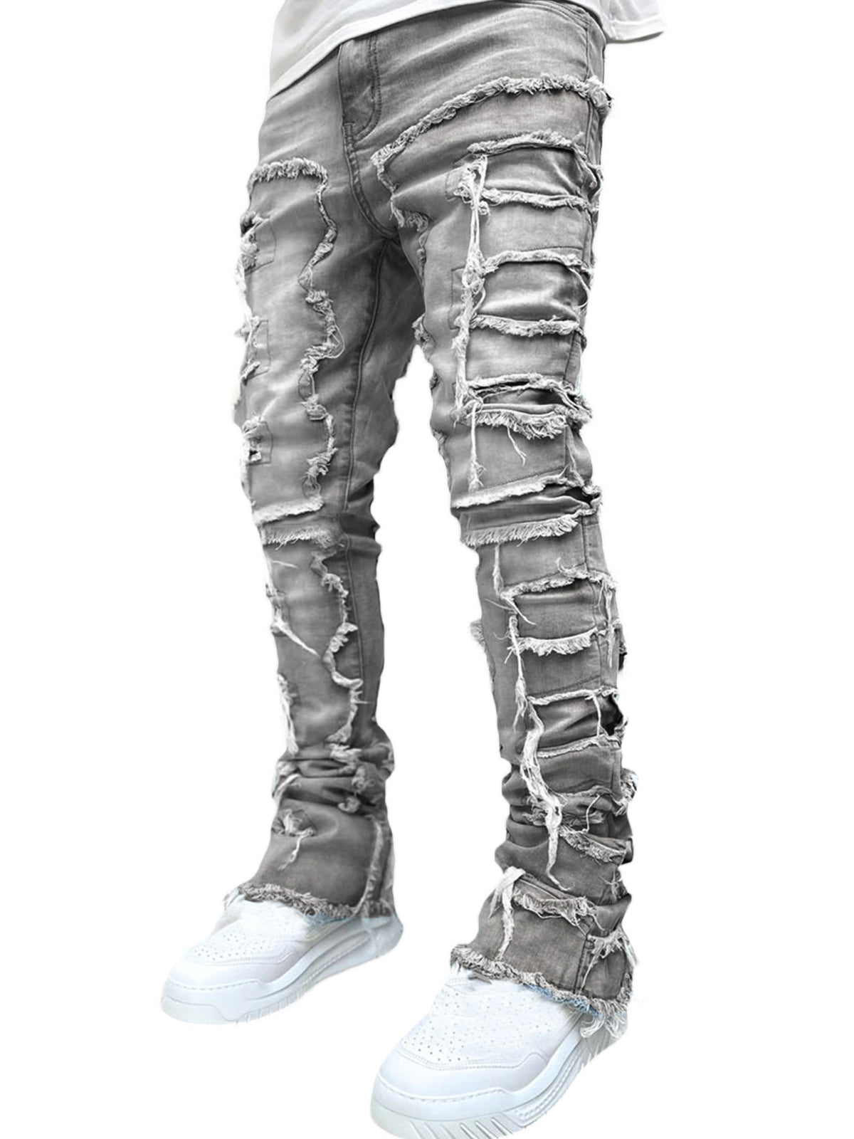 Tassel Trim Denim Pants Street Jeans - Ahaselected