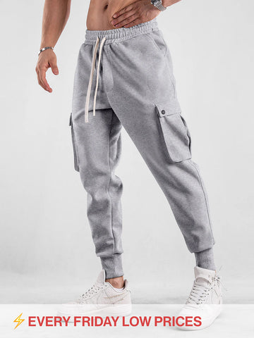 Comfy High Rib Cargo Sweatpant Jogger All Season Essential