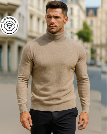 100% Wool Base Layer Turtleneck Merino Sweater