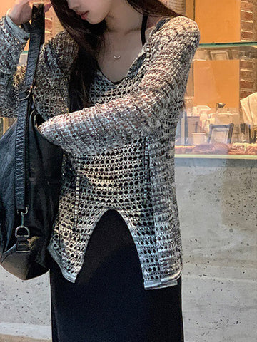 Hollow-out Knitted Sunscreen Sweater