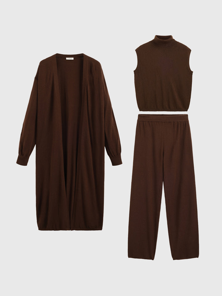 Cozy Loose-fitting 3 Pieces Knitted Set