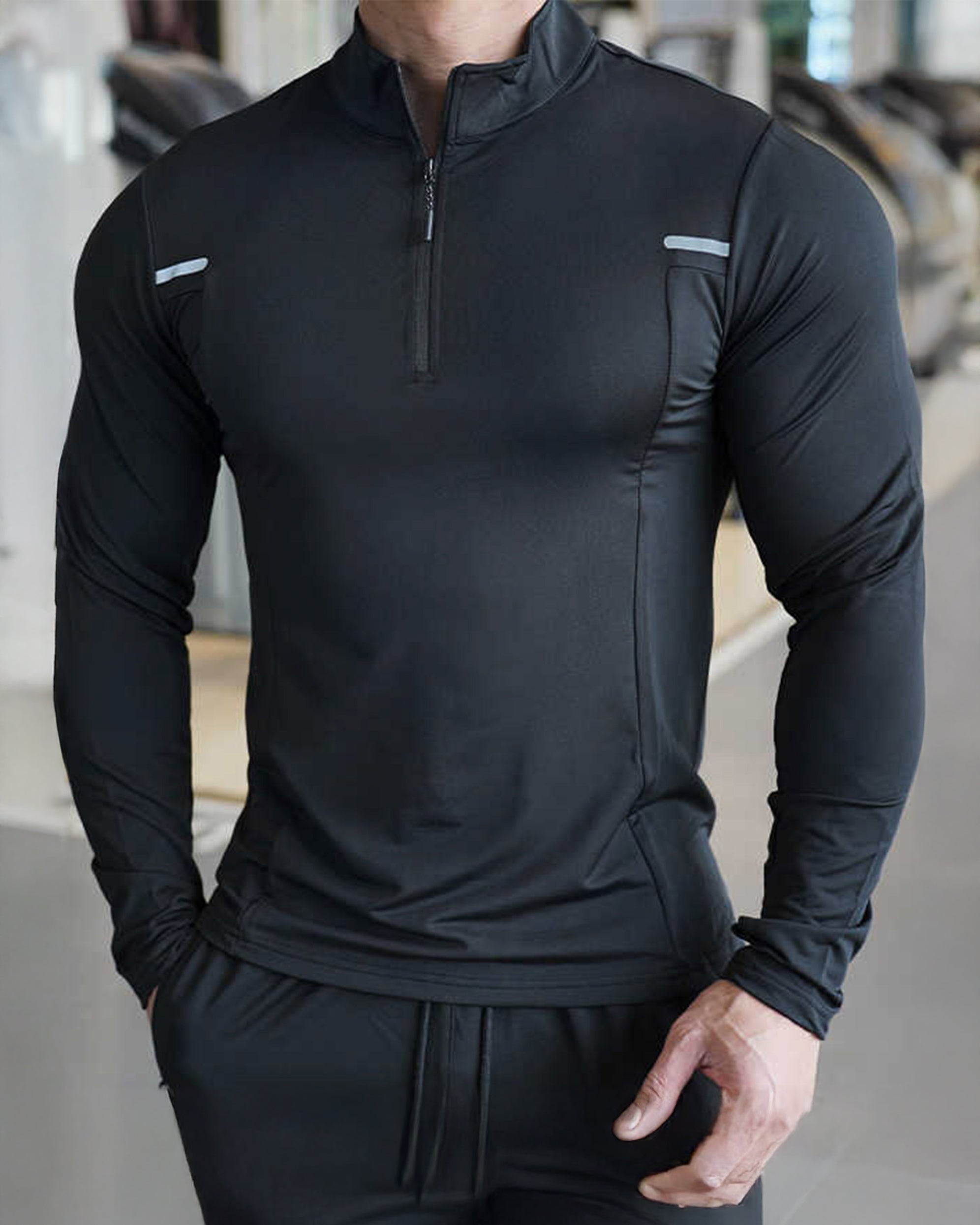 Reflective Performance Quarter-Zip Long Sleeve Shirts - Ahaselected