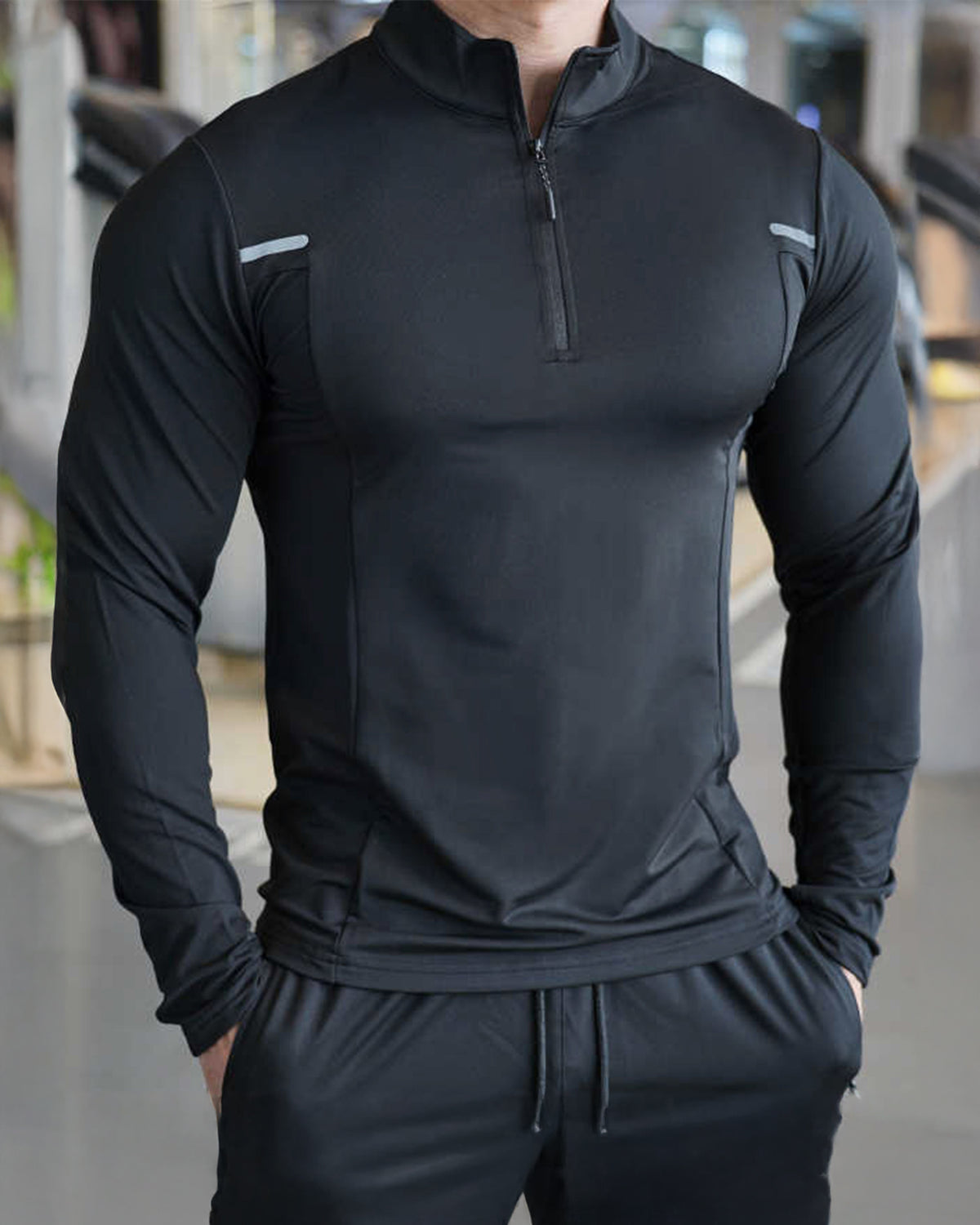 Reflective Performance Quarter-Zip Long Sleeve Shirts - Ahaselected