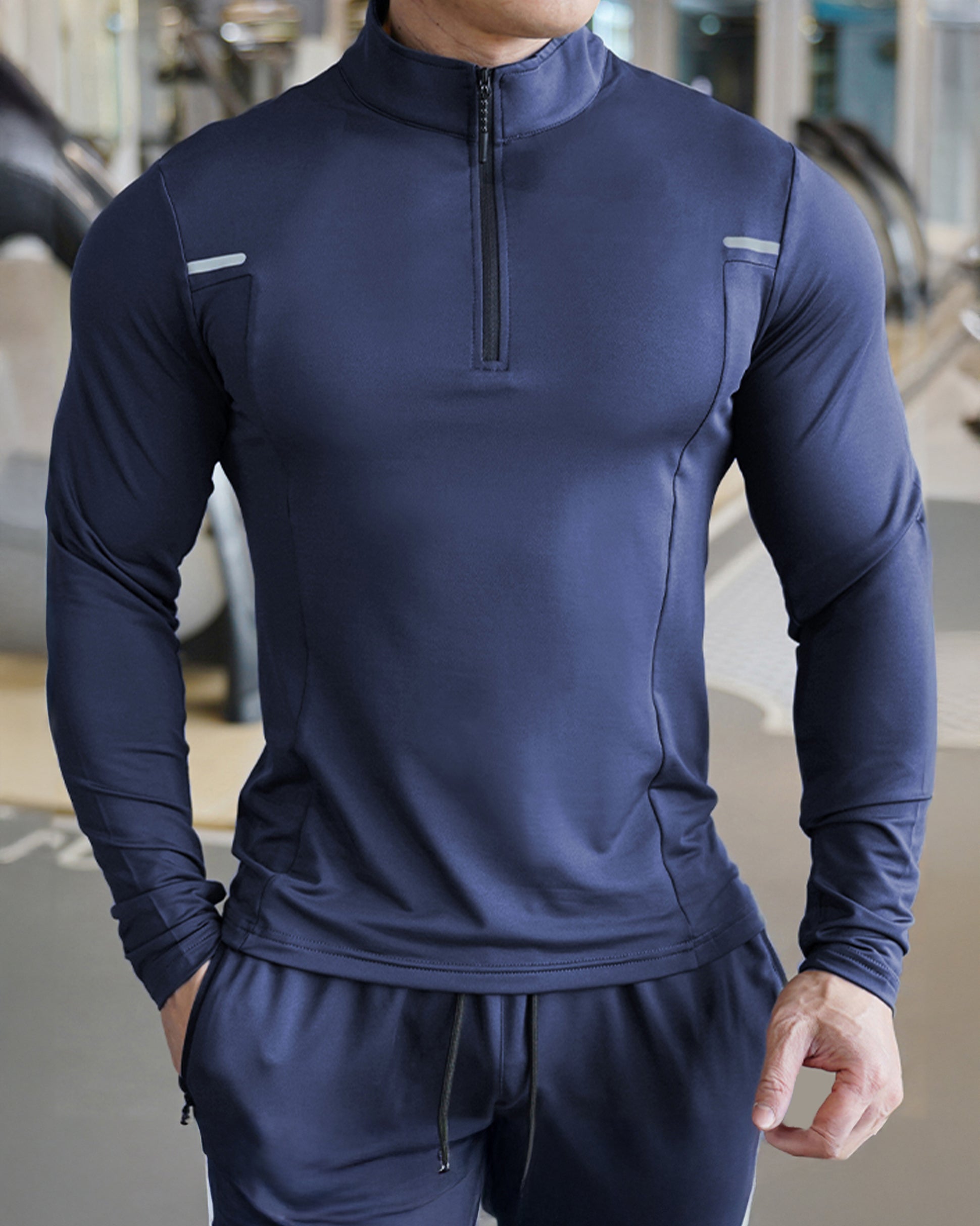 Reflective Performance Quarter-Zip Long Sleeve Shirts - Ahaselected