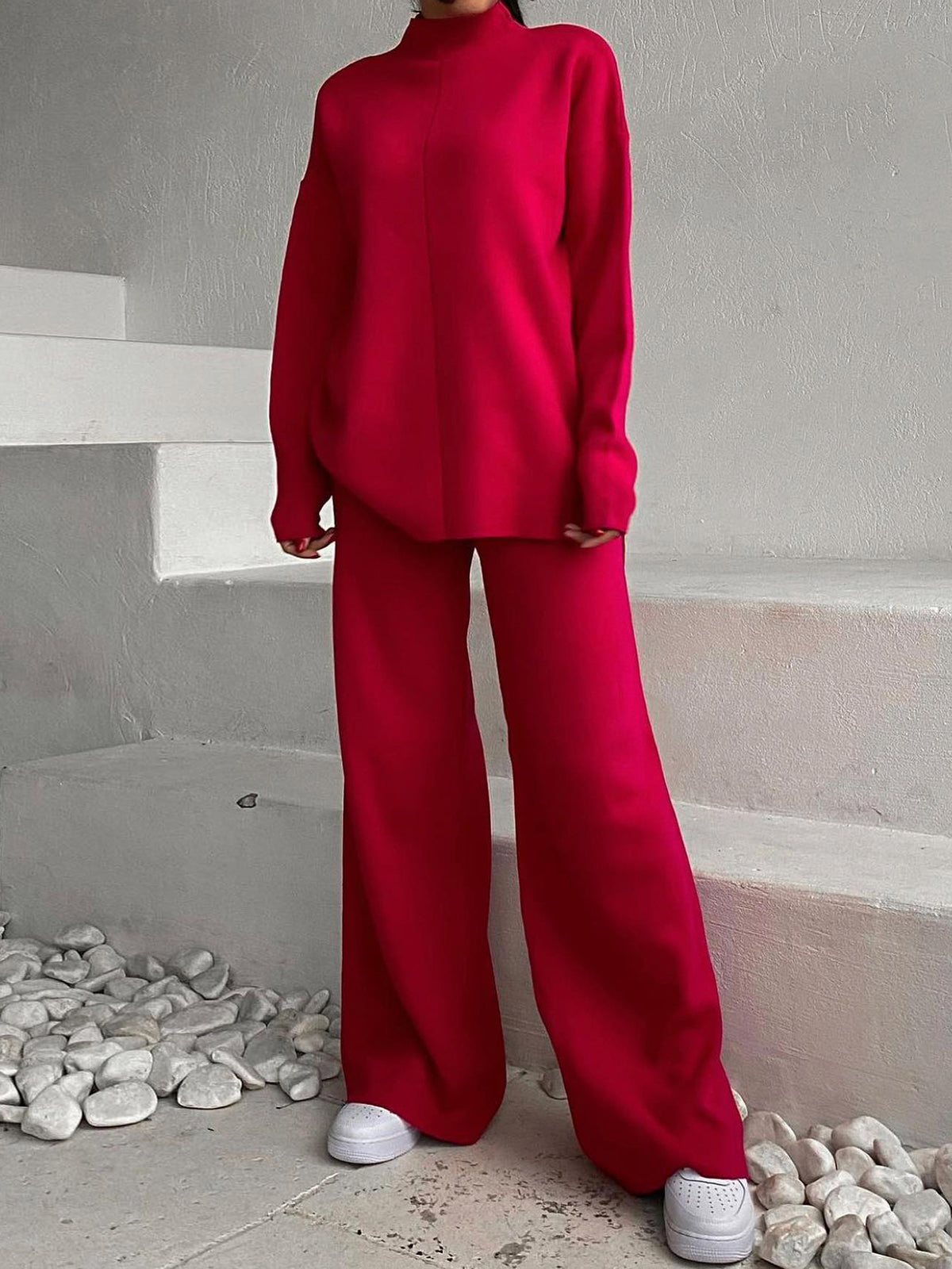 Loose Casual Sweater & Soft Pant 2 Piece Lounge Set - Ahaselected