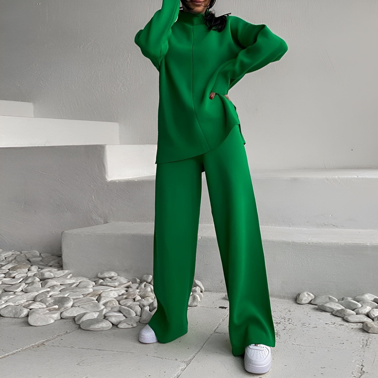 Loose Casual Sweater & Soft Pant 2 Piece Lounge Set - Ahaselected