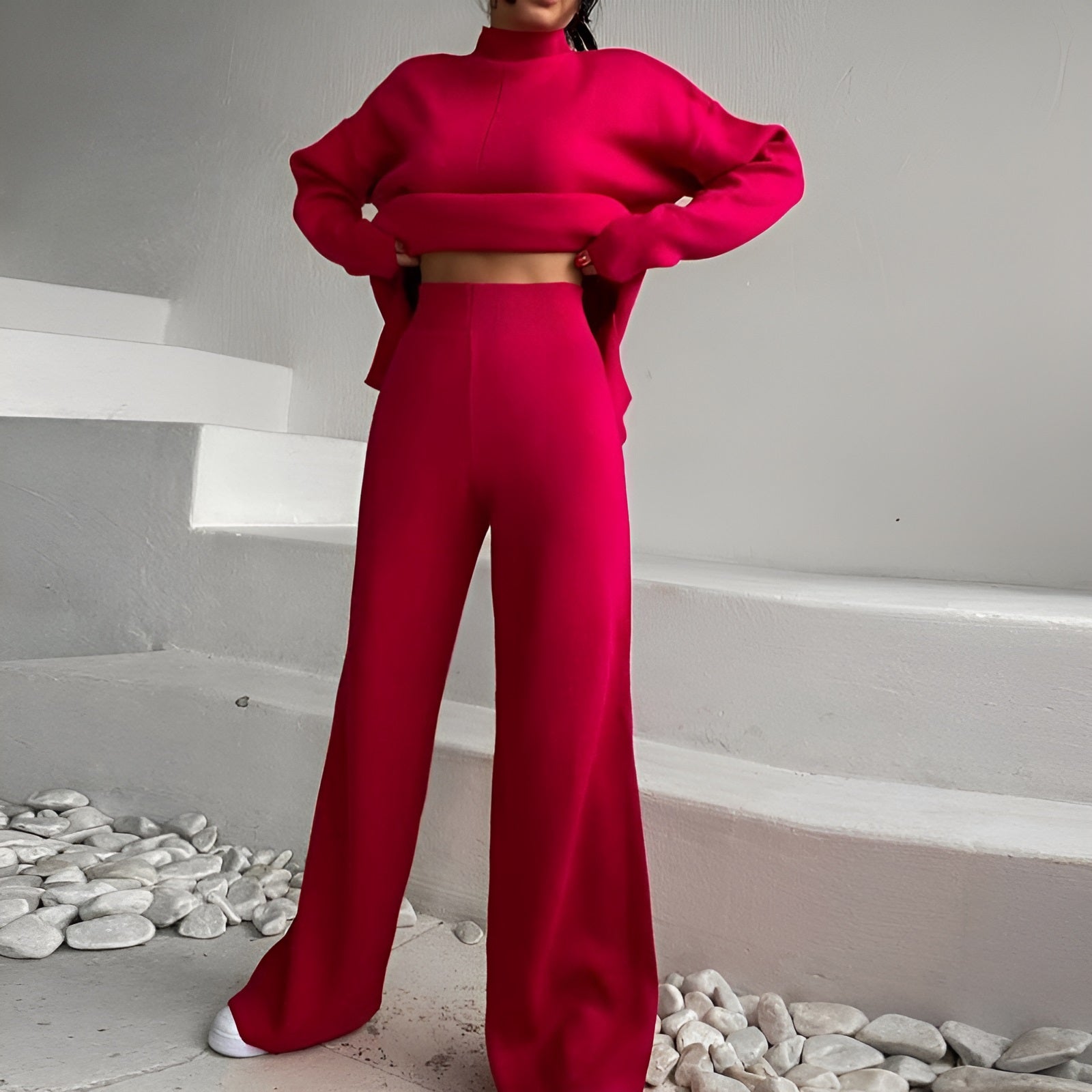 Loose Casual Sweater & Soft Pant 2 Piece Lounge Set - Ahaselected