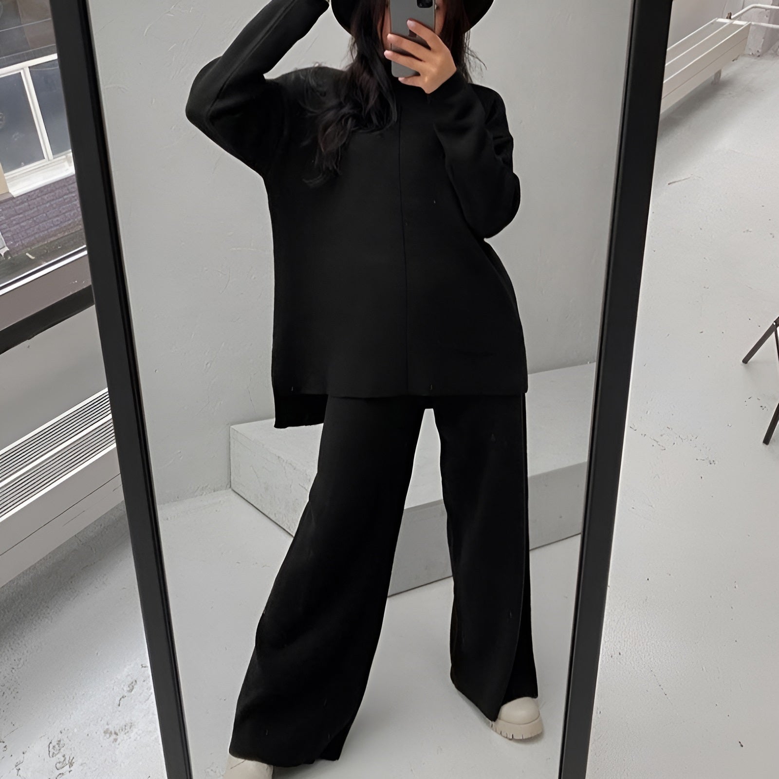 Loose Casual Sweater & Soft Pant 2 Piece Lounge Set - Ahaselected