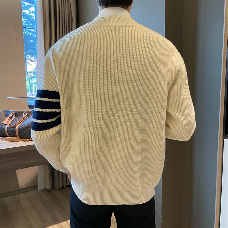 M's Striped Shawl Cardigan - Ahaselected