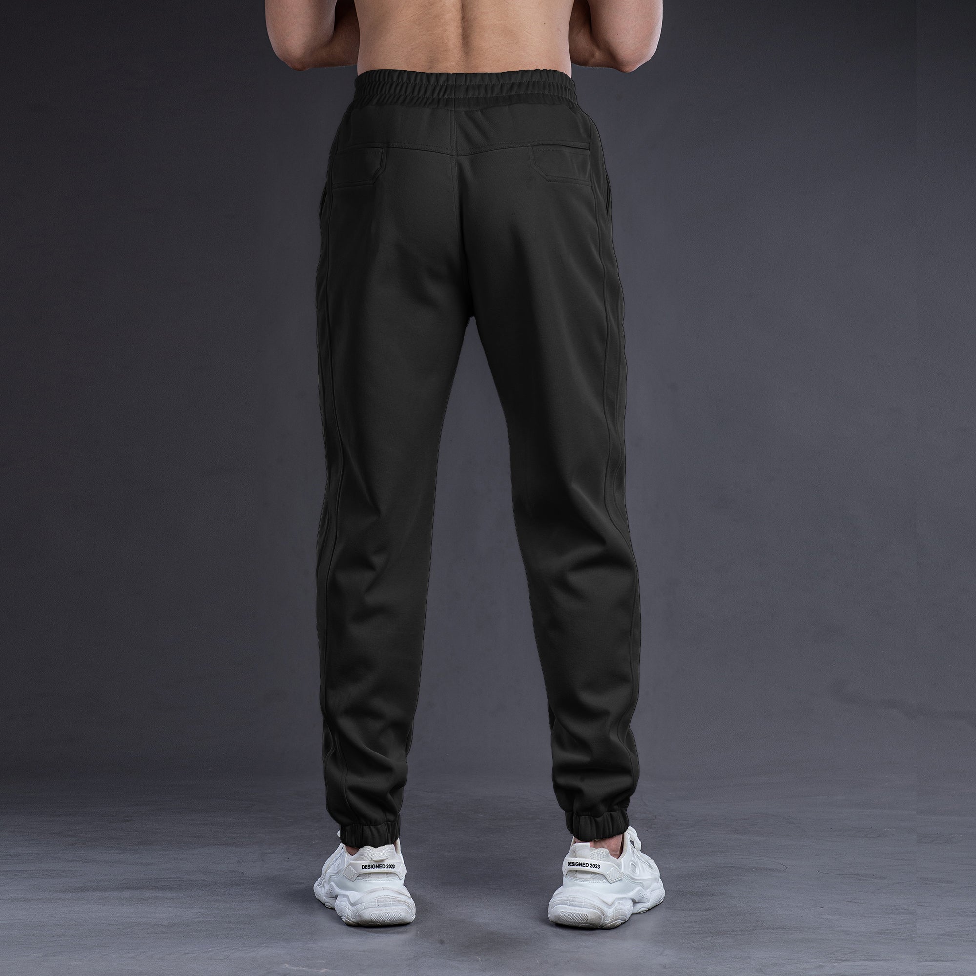 All-Day Stretch Panel Joggers with Cuffed Ankles - Ahaselected