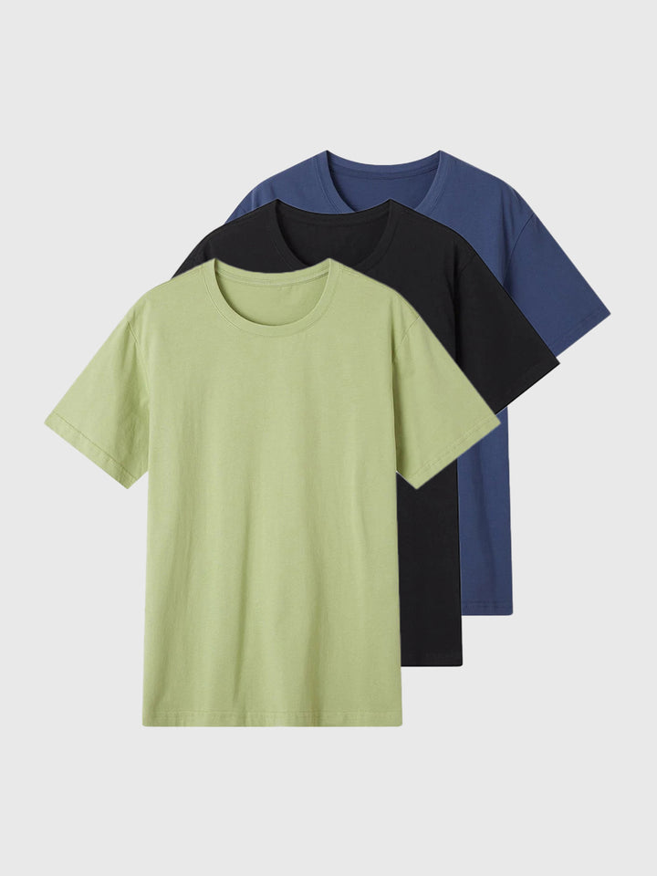 3-Pack Chroma Tees Crew Neck Cotton Basic T-shirts