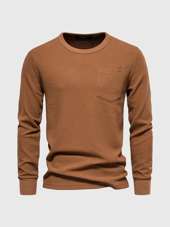Comfy Cotton Waffle Pocket T-Shirt - Ahaselected