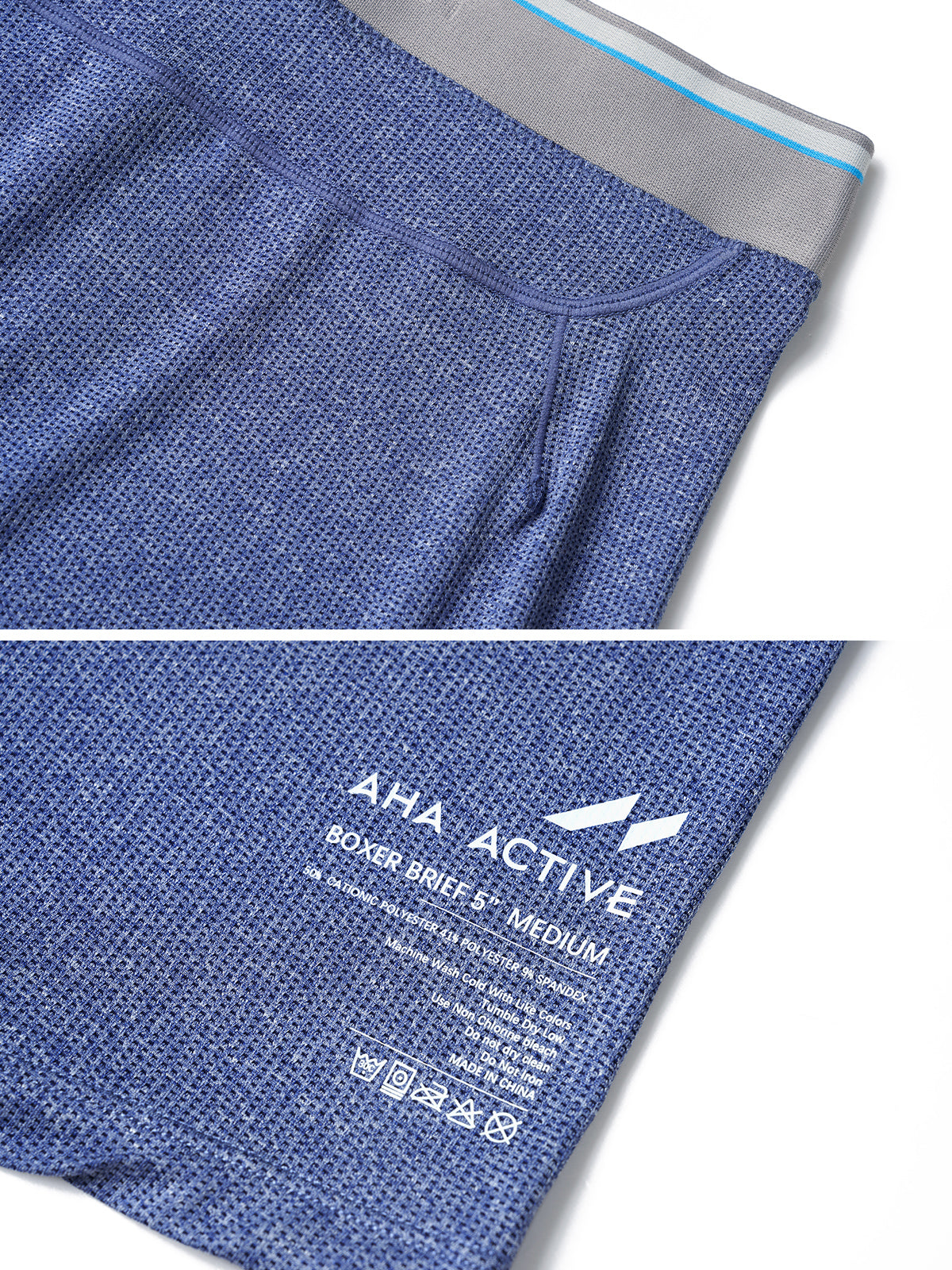 AIRFLOW 5" Performance Boxer Brief-Indigo Heather - Ahaselected