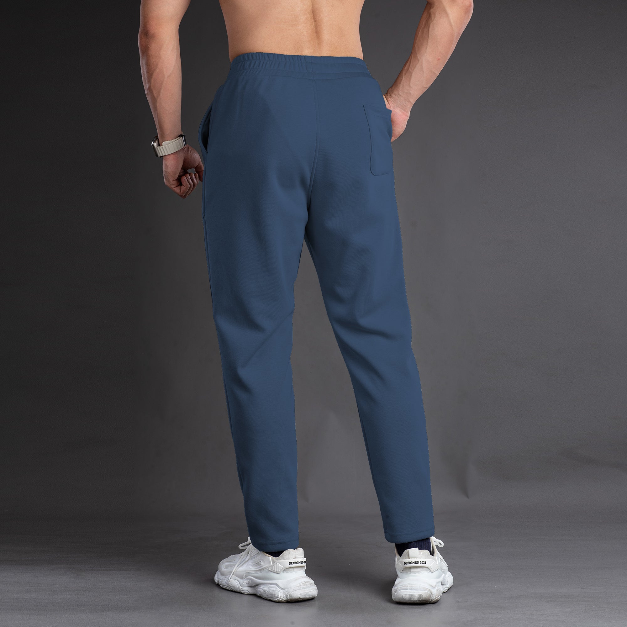 Tapered Cotton Stretch Panel Joggers - Ahaselected