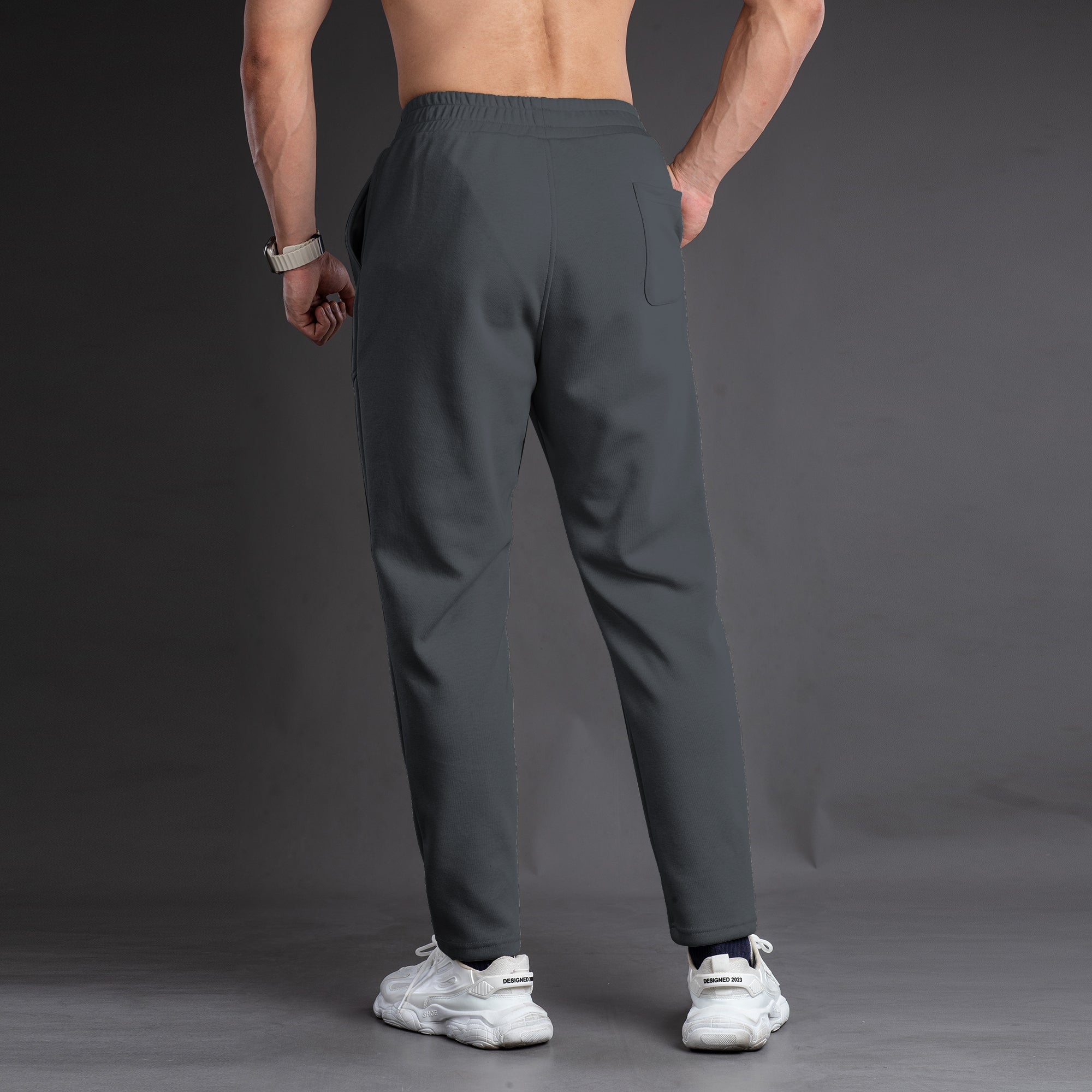 Tapered Cotton Stretch Panel Joggers - Ahaselected