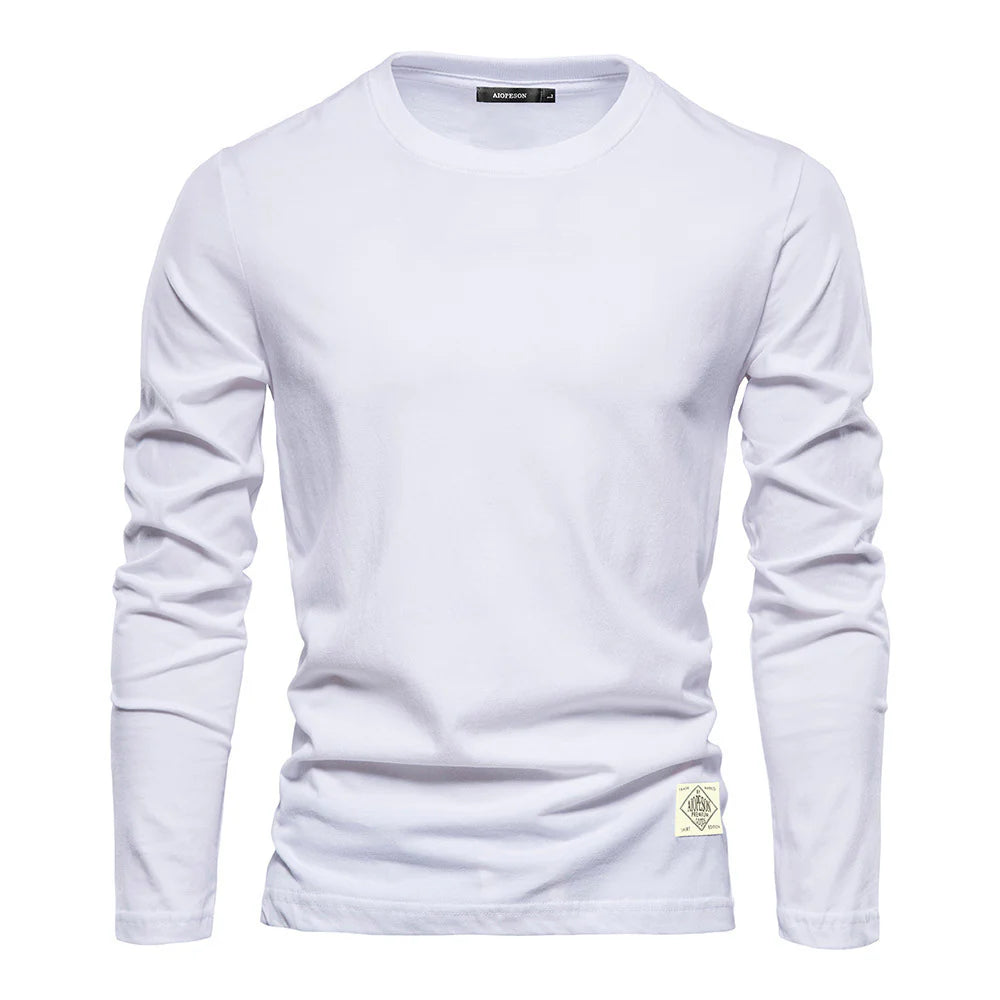 T-shirt in cotone a maniche lunghe con scollo rotondo-thumbmail-24