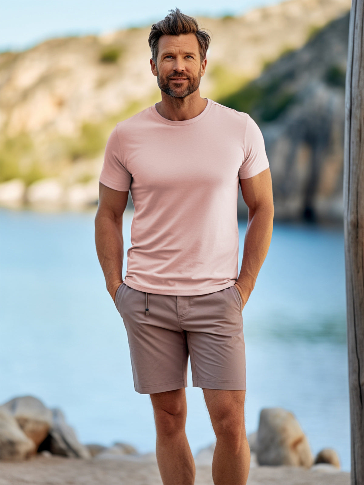 M's Stain Resistant T-Shirt Tech Cotton - Ahaselected
