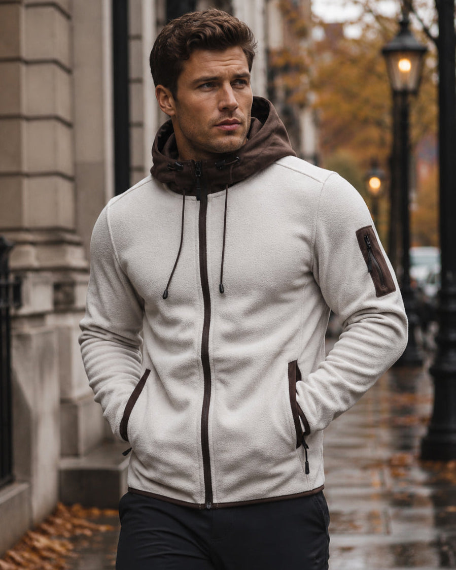 Men's Colorblock Fleece Full Zip Hoodie
