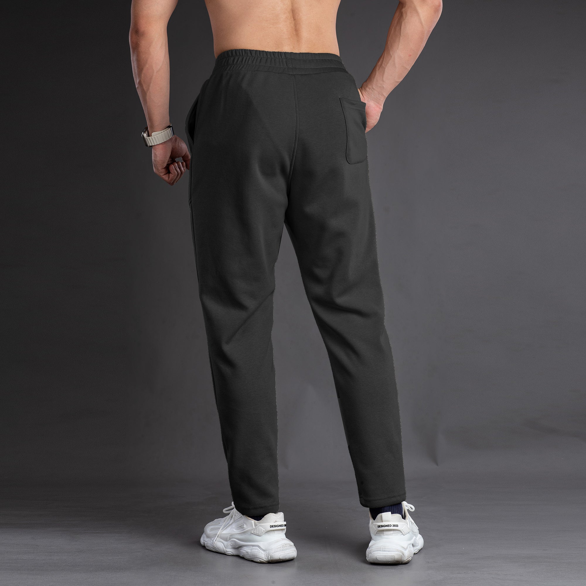 Tapered Cotton Stretch Panel Joggers - Ahaselected