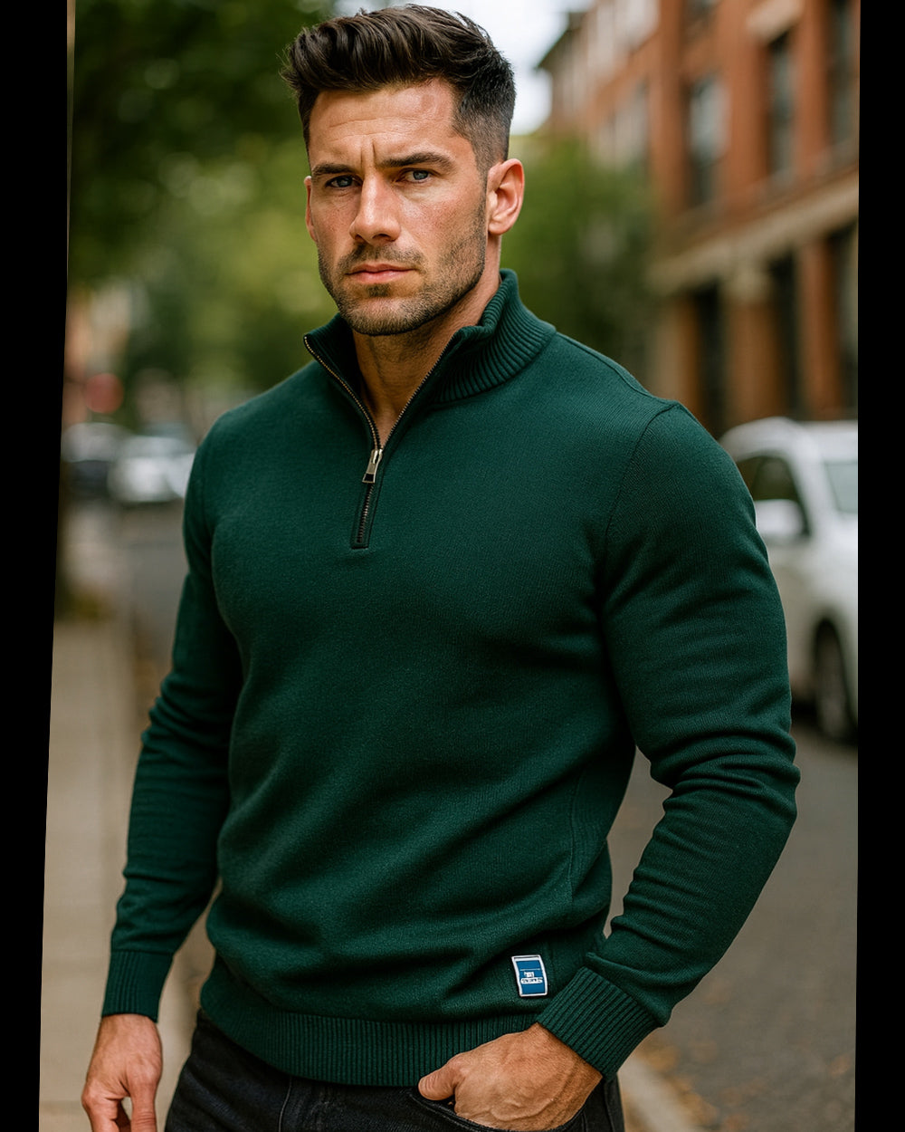 Classic Half-Zip Knit Sweater - Ahaselected