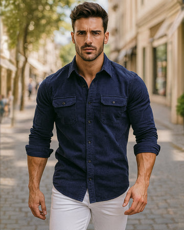 Classic Corduroy Button-Up Utility Shirt