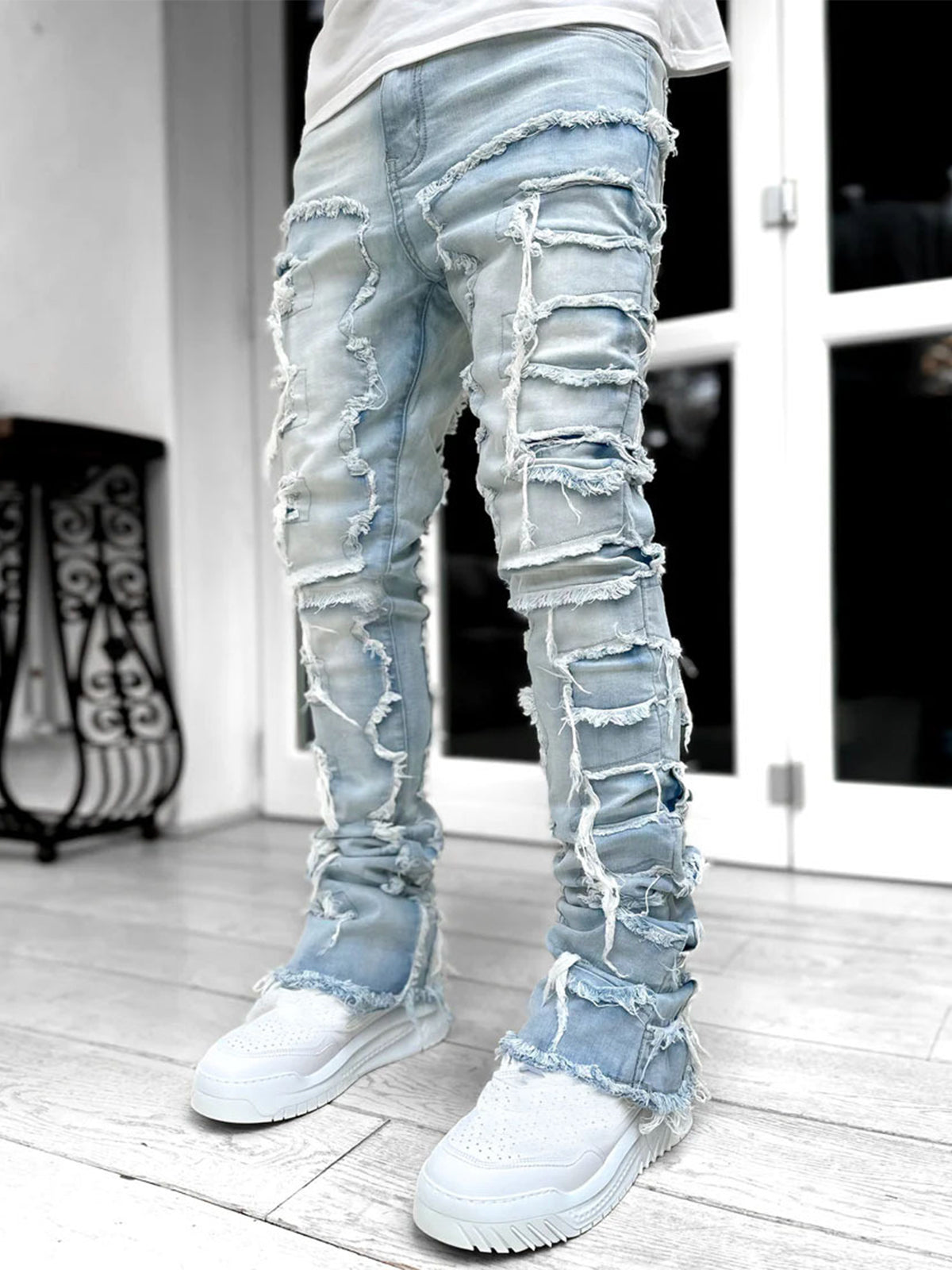 Tassel Trim Denim Pants Street Jeans - Ahaselected
