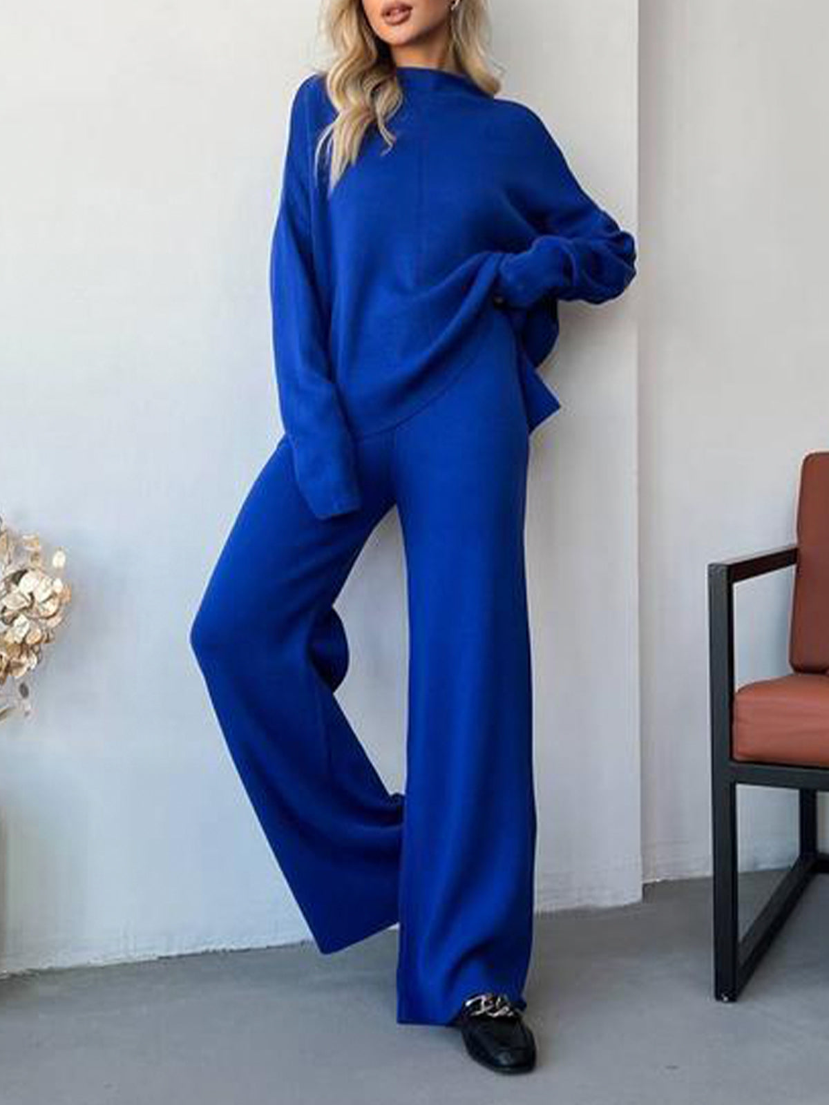Loose Casual Sweater & Soft Pant 2 Piece Lounge Set - Ahaselected