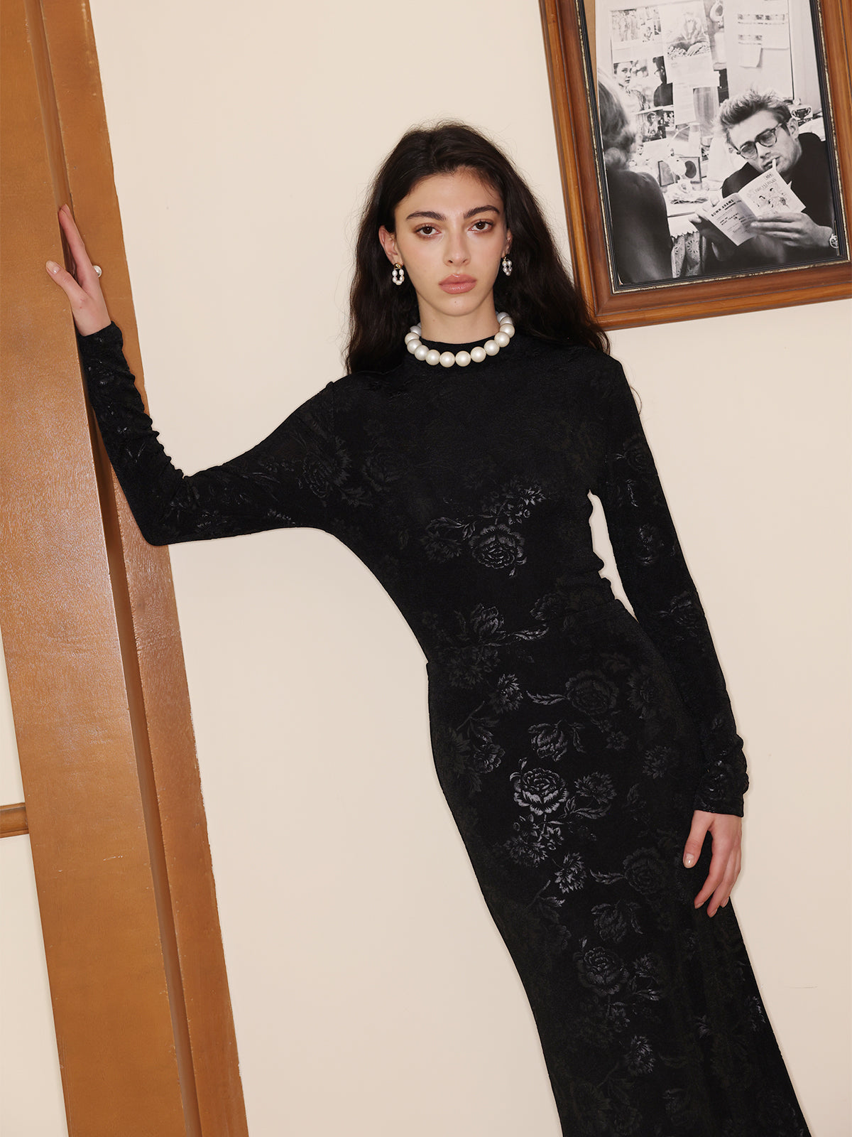 Knitted Floral Pattern Fishtail Long Skirt - Ahaselected
