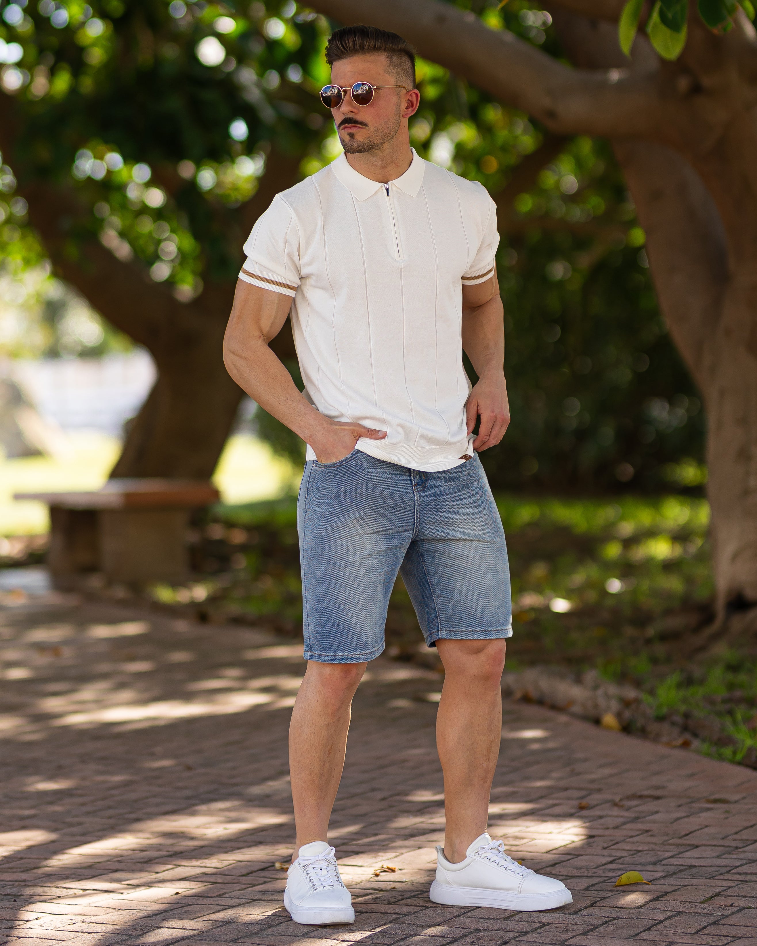 Striped Everyday Polo Knit Shirt - Ahaselected