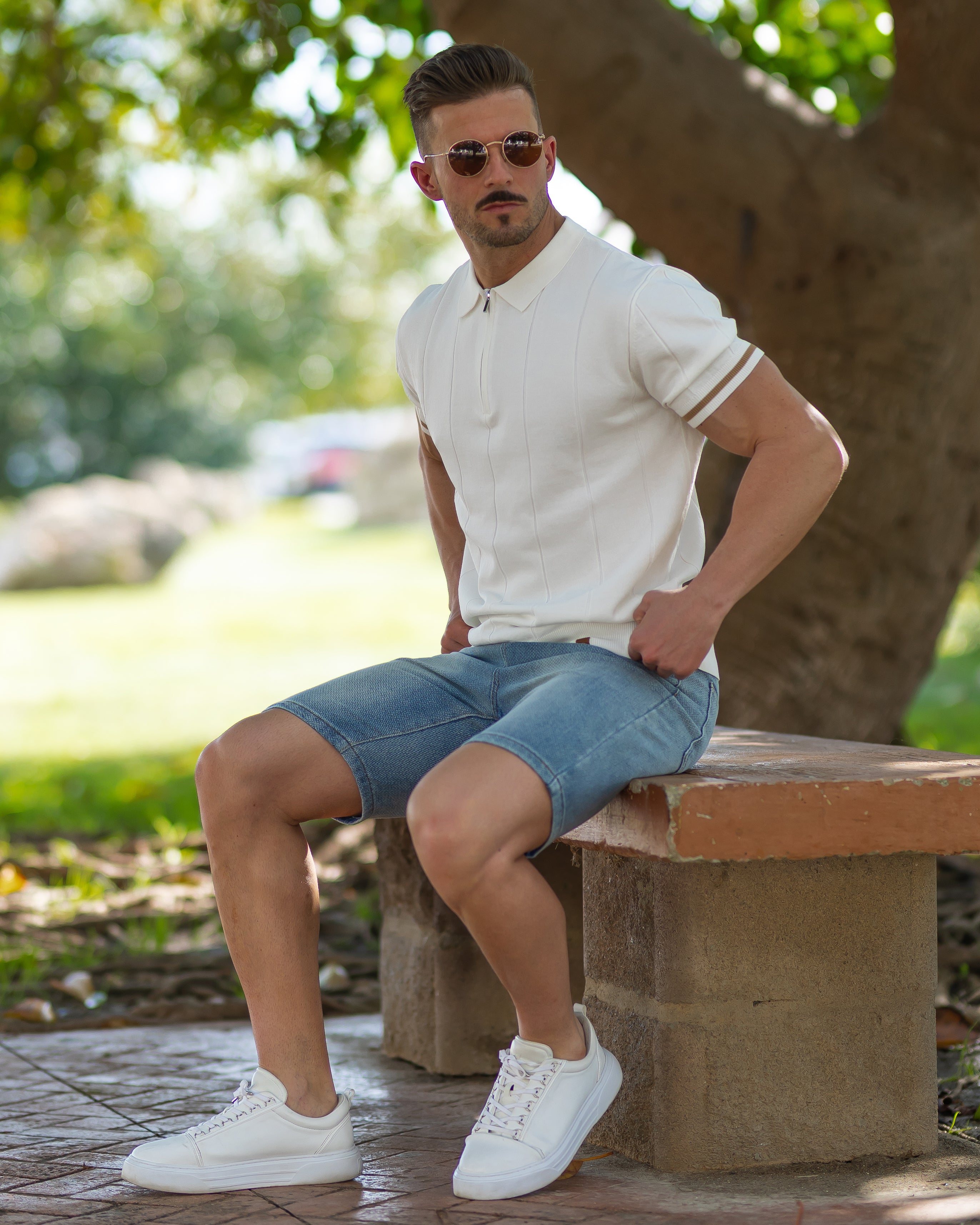 Striped Everyday Polo Knit Shirt - Ahaselected