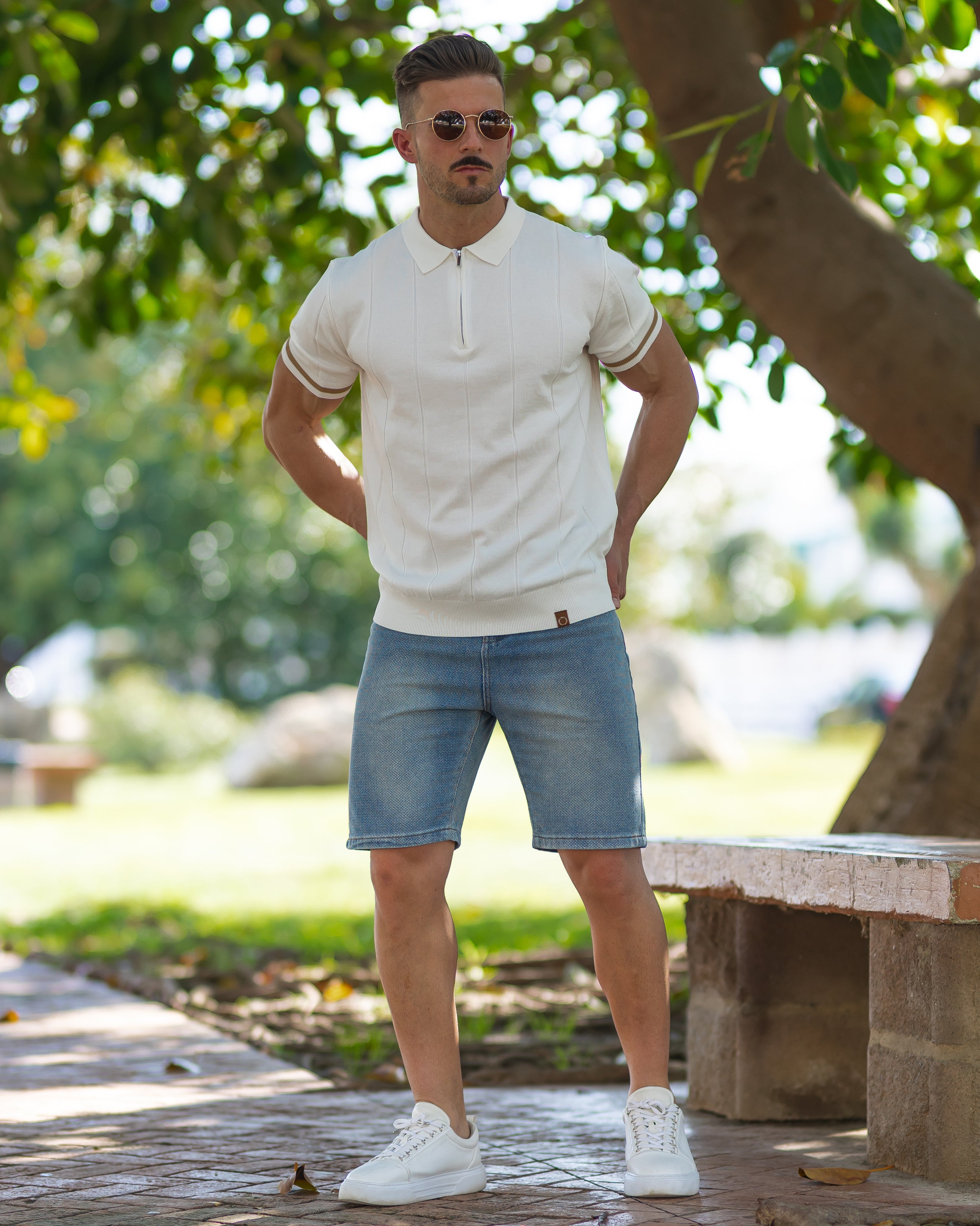 Striped Everyday Polo Knit Shirt - Ahaselected