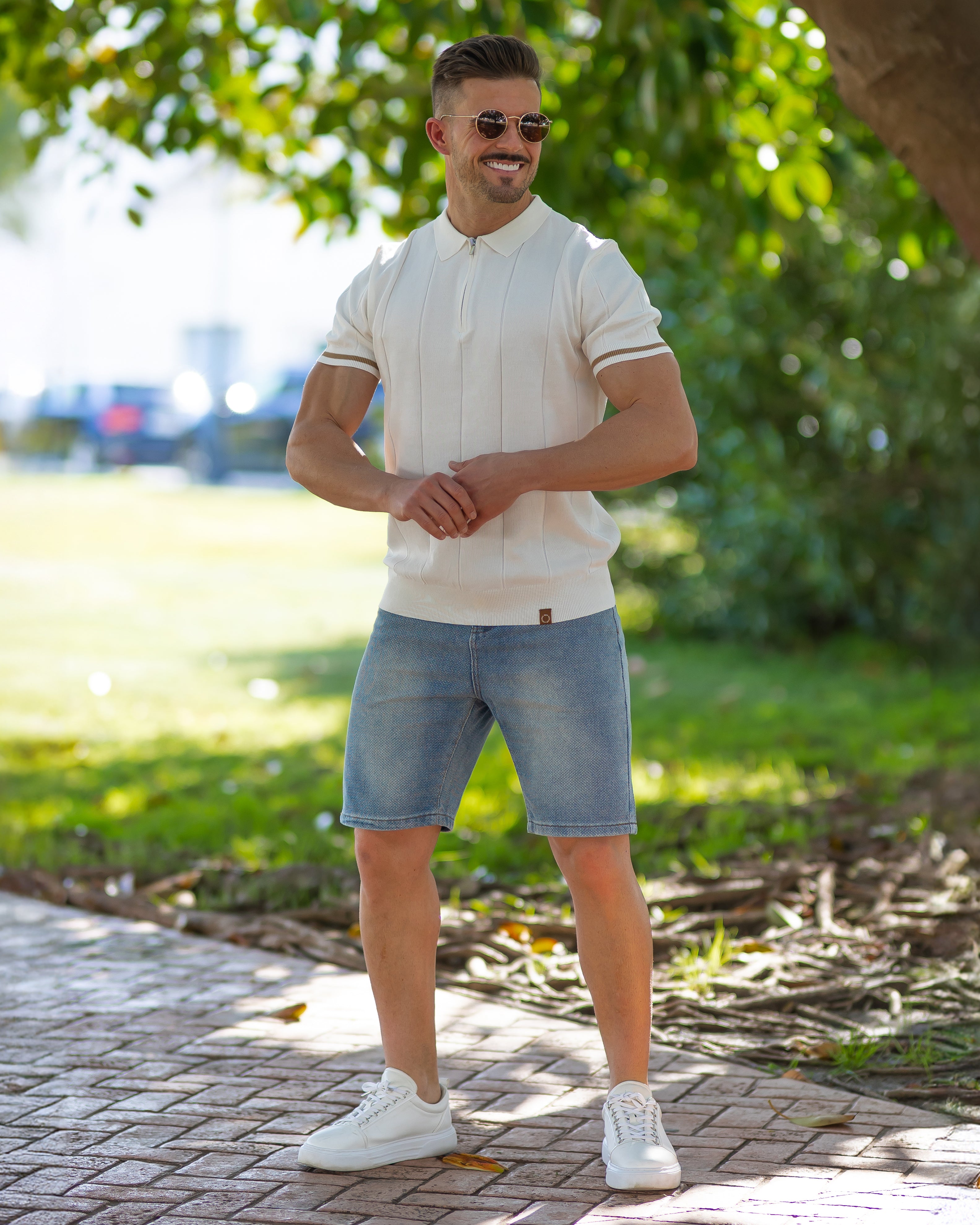 Striped Everyday Polo Knit Shirt - Ahaselected