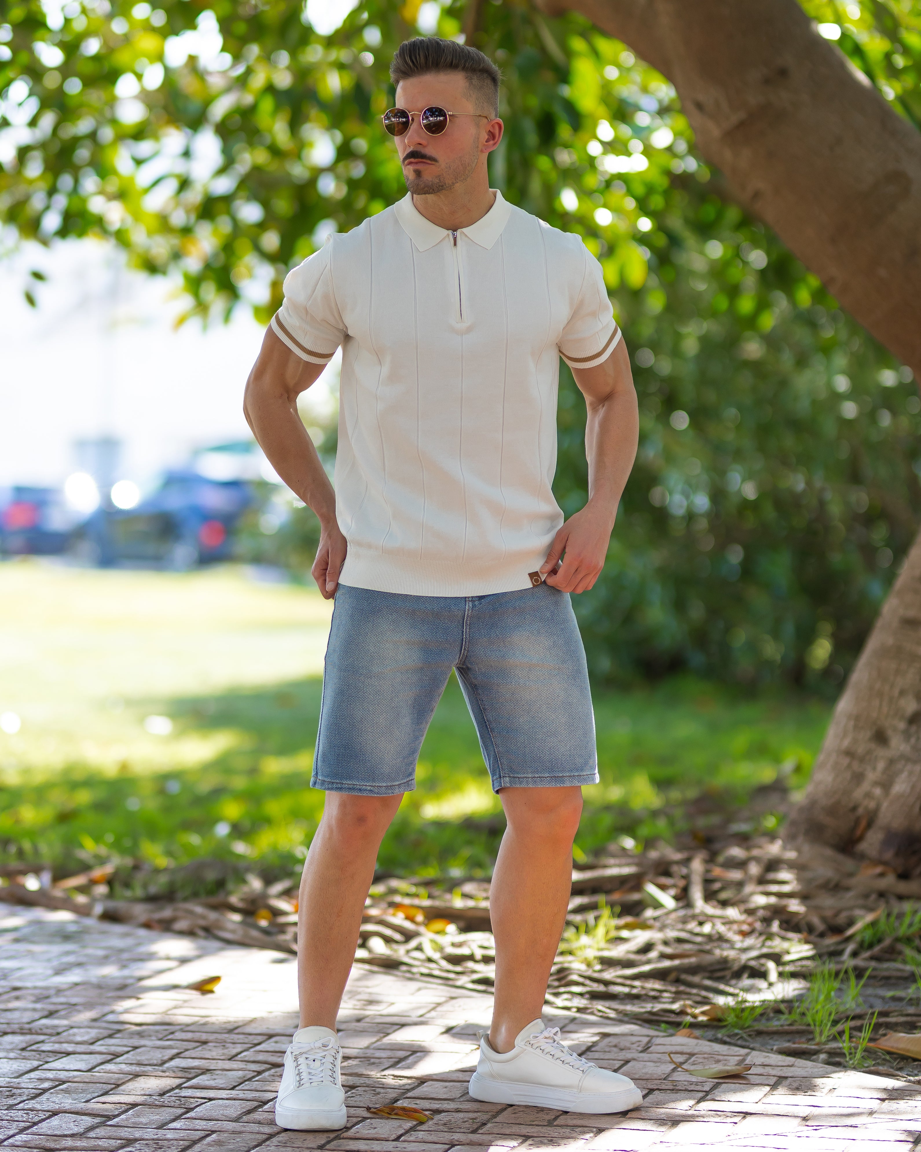 Striped Everyday Polo Knit Shirt - Ahaselected