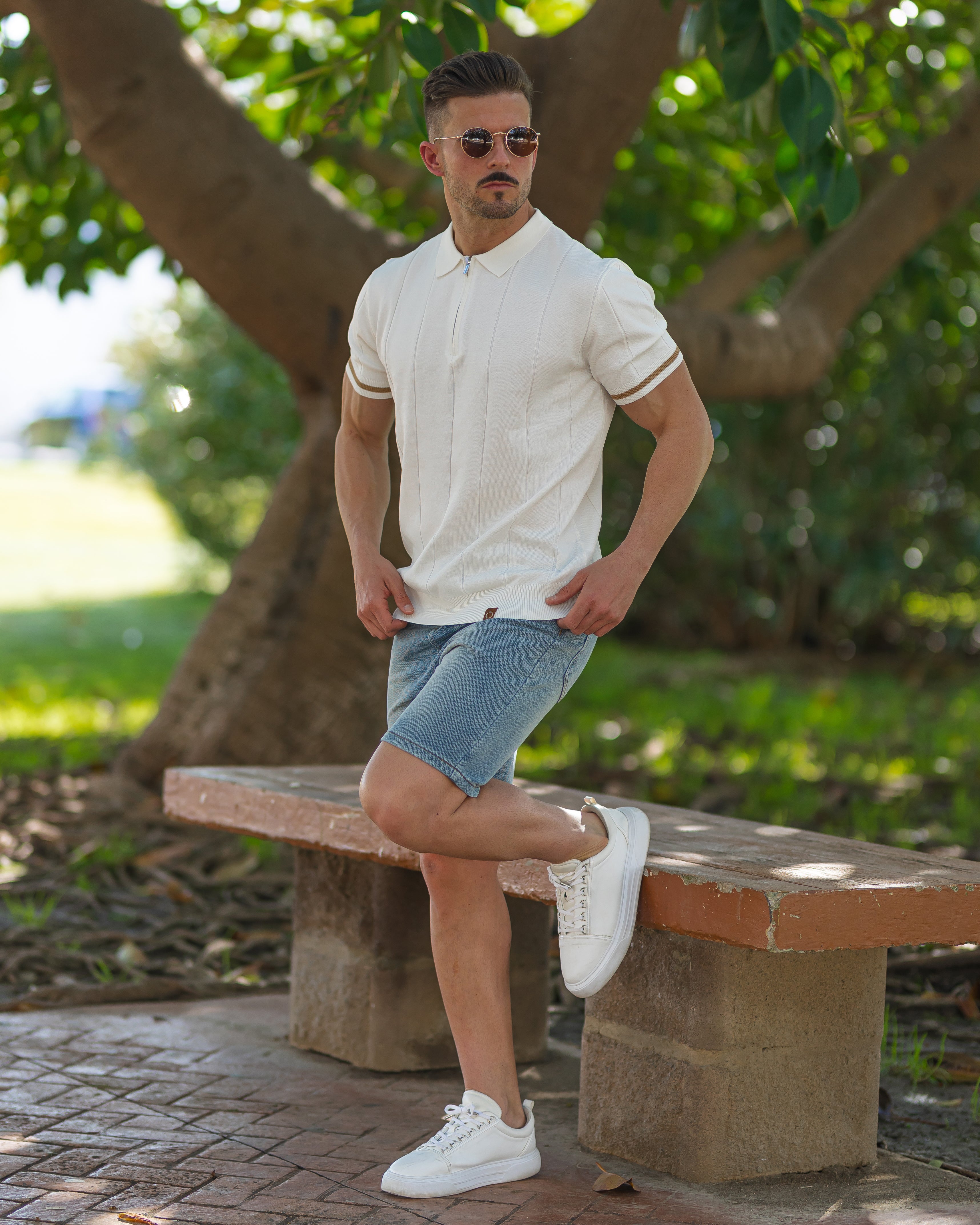 Striped Everyday Polo Knit Shirt - Ahaselected