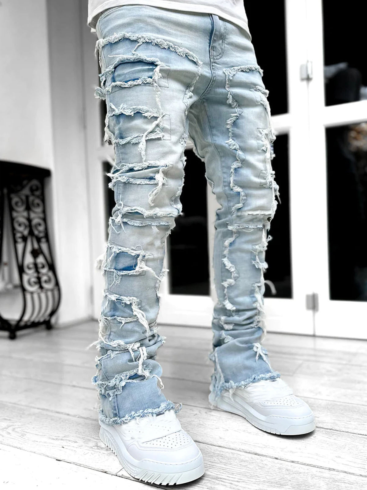 Tassel Trim Denim Pants Street Jeans - Ahaselected
