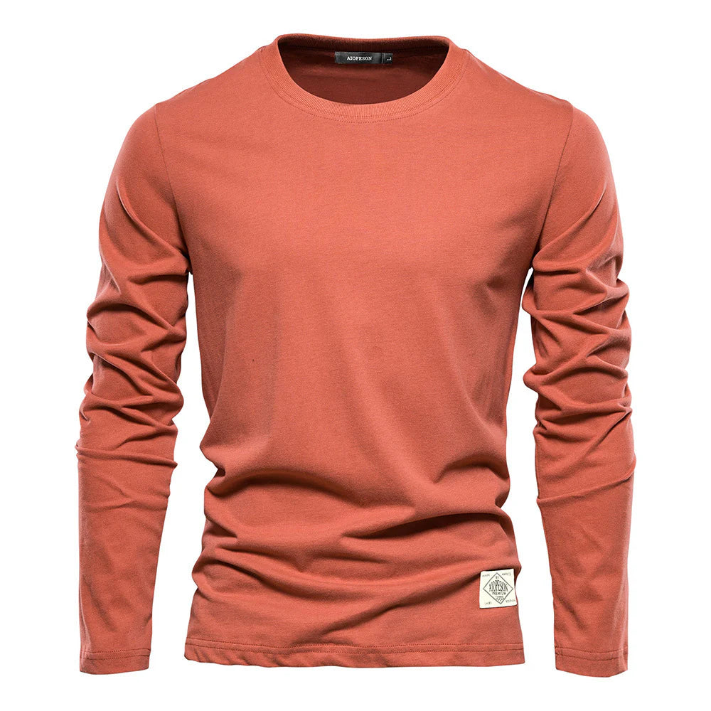 T-shirt in cotone a maniche lunghe con scollo rotondo-thumbmail-25