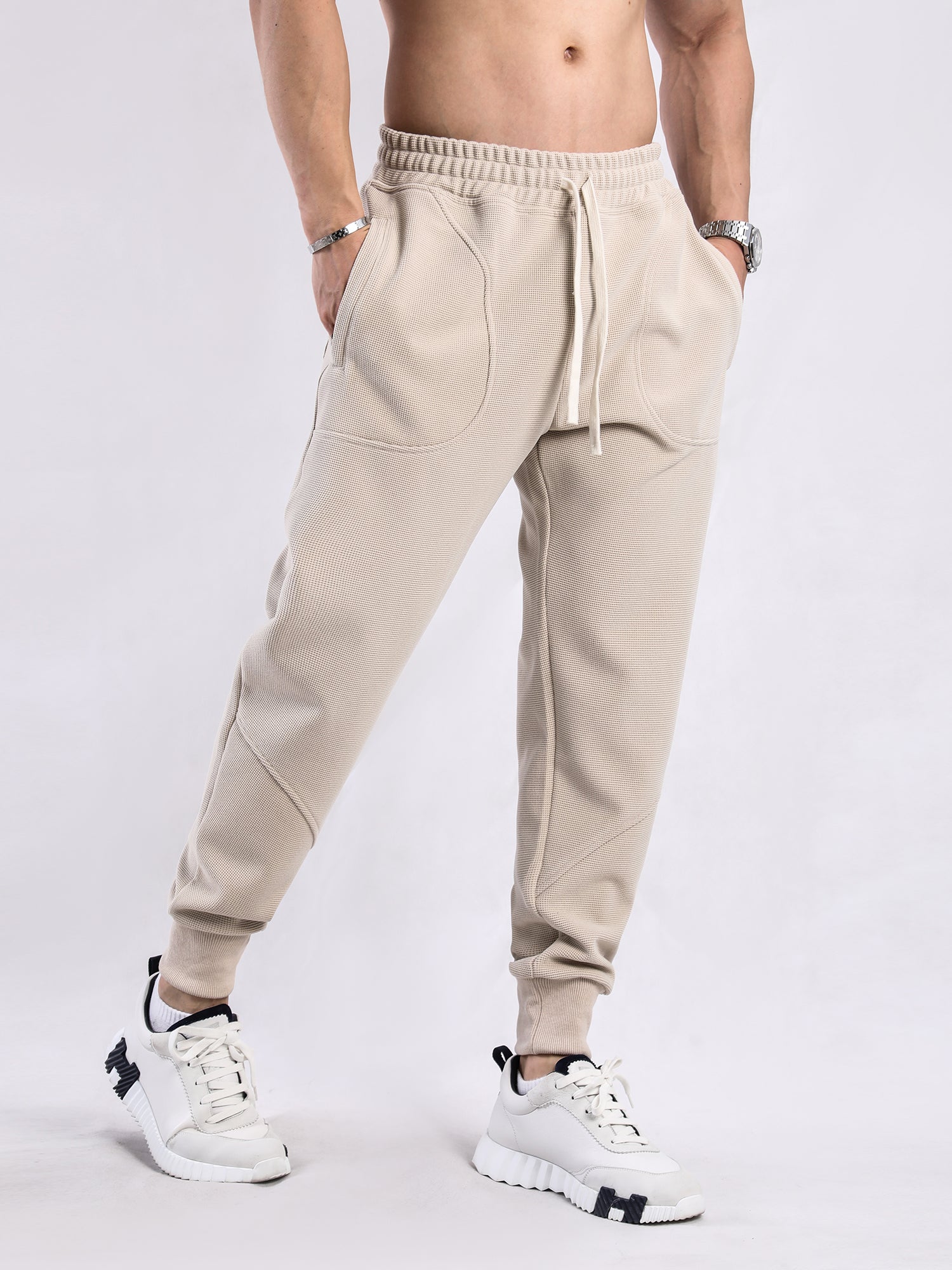 Soft Waffle Texture Performance Joggers - Ahaselected