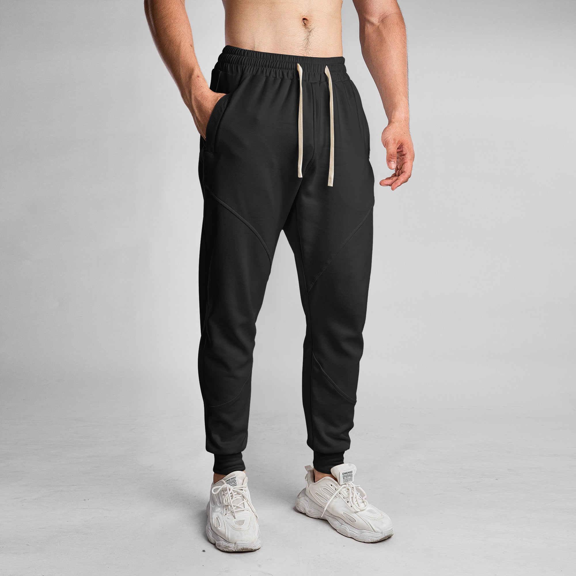 Stretch Performance Panel Joggers with Zipper Pockets - Ahaselected